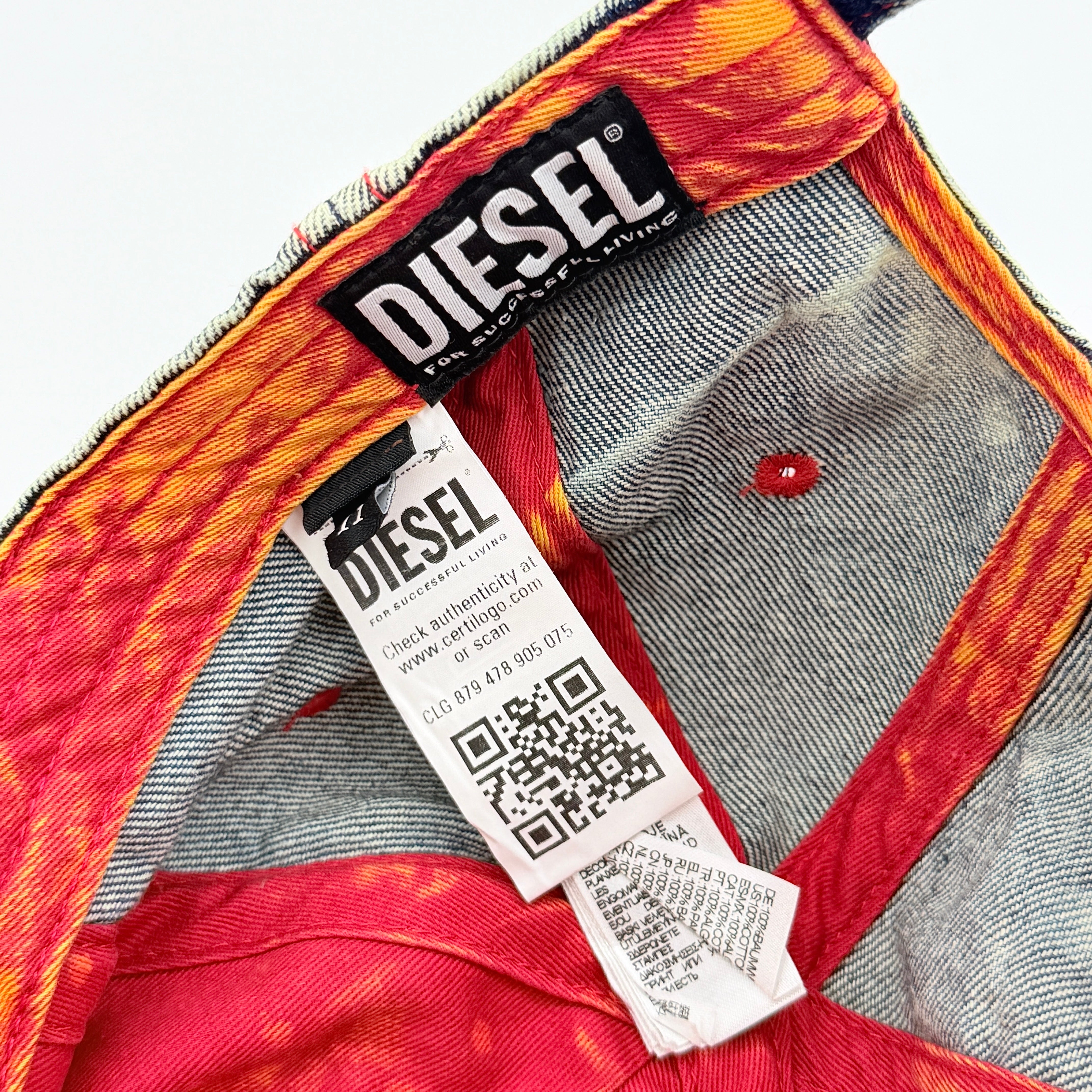 Diesel C-Seymon Distressed Denim Baseball Cap Blue