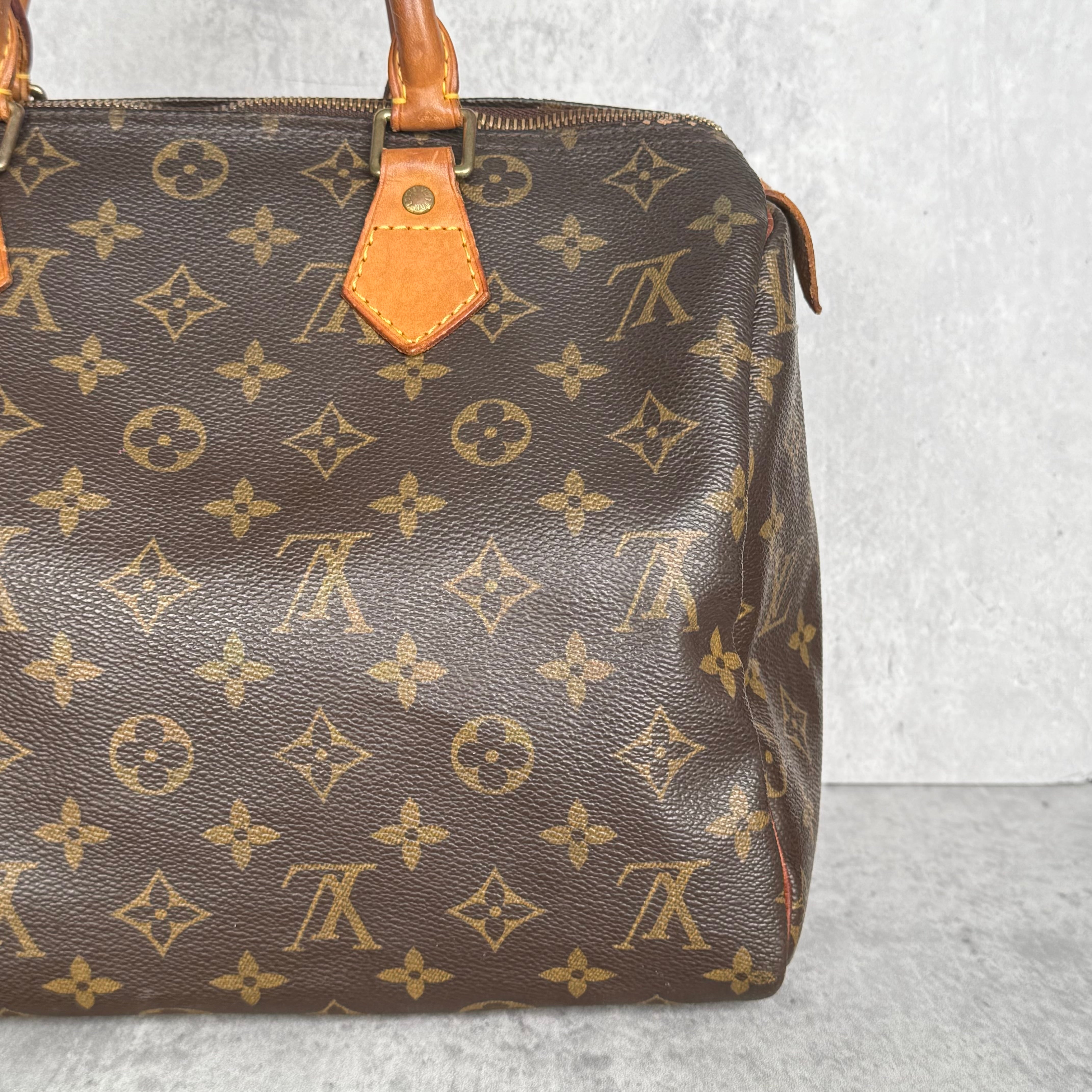 Louis Vuitton Monogram Speedy 30 Handbag Brown