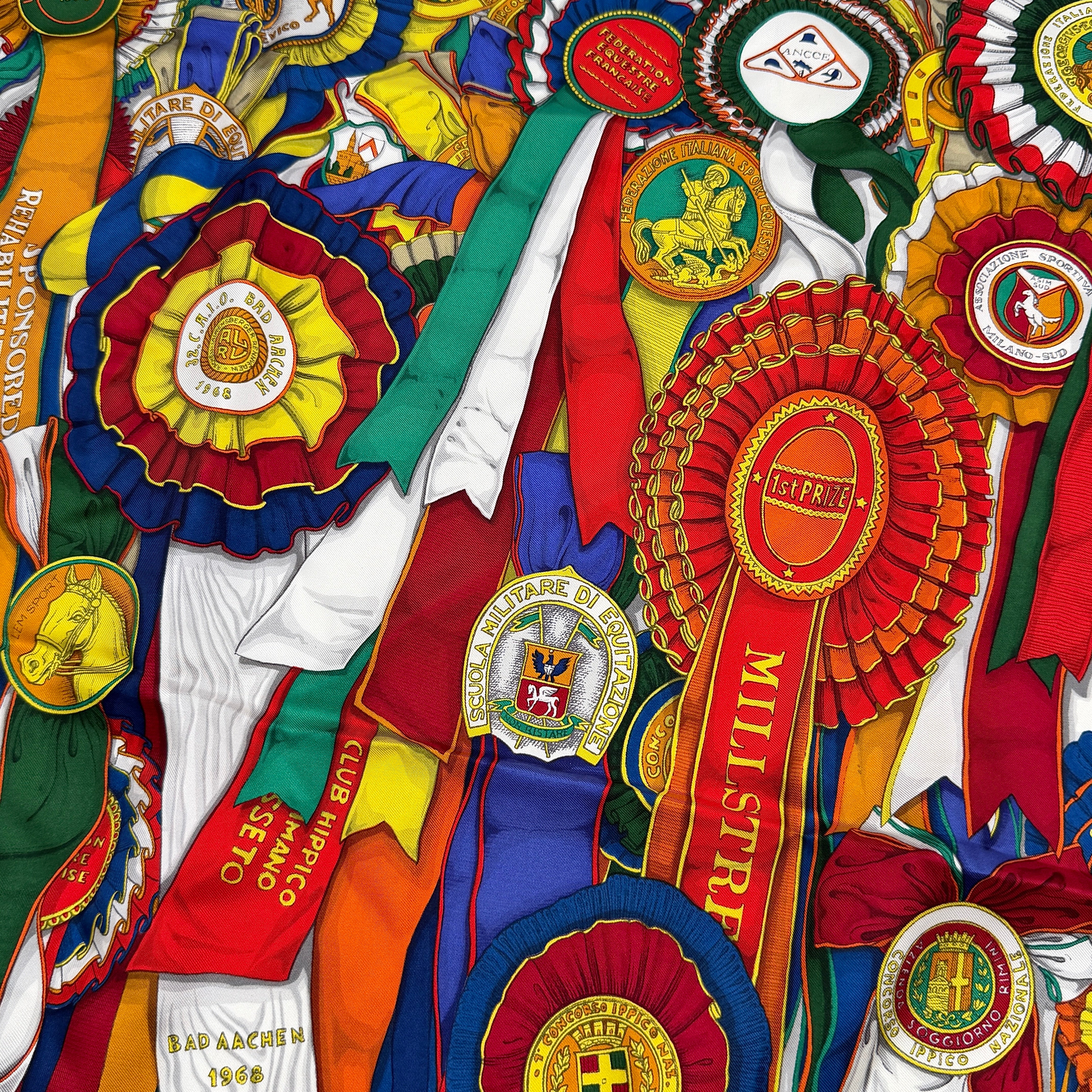 Gucci Medal Ribbon Silk Scarf Multicolor