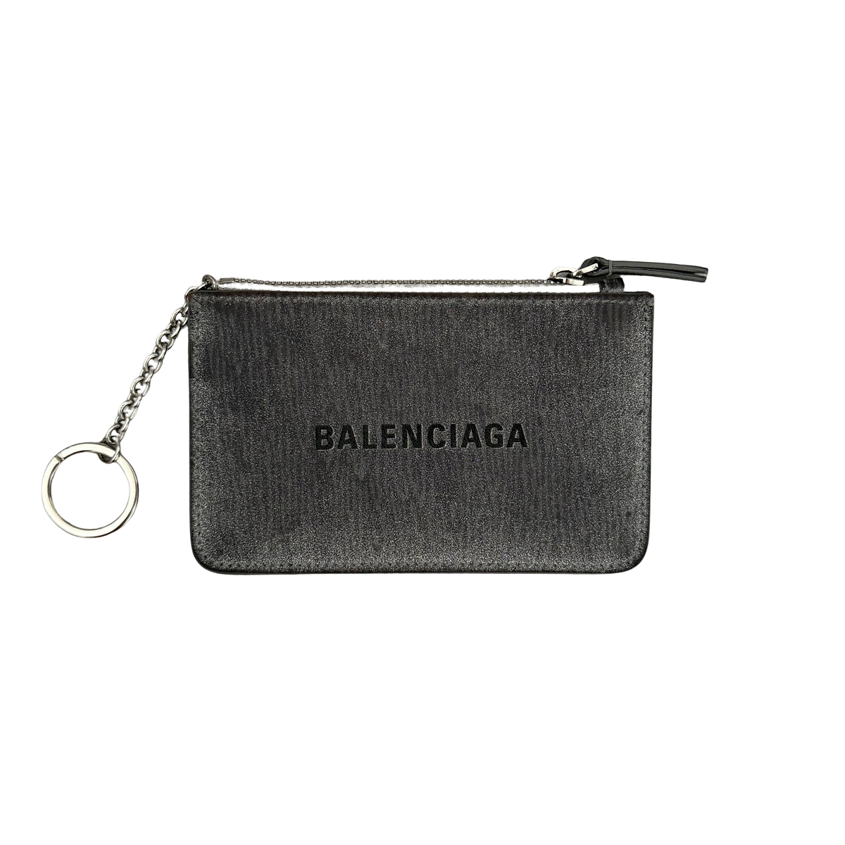 Balenciaga Graphic Print Silver Wallet