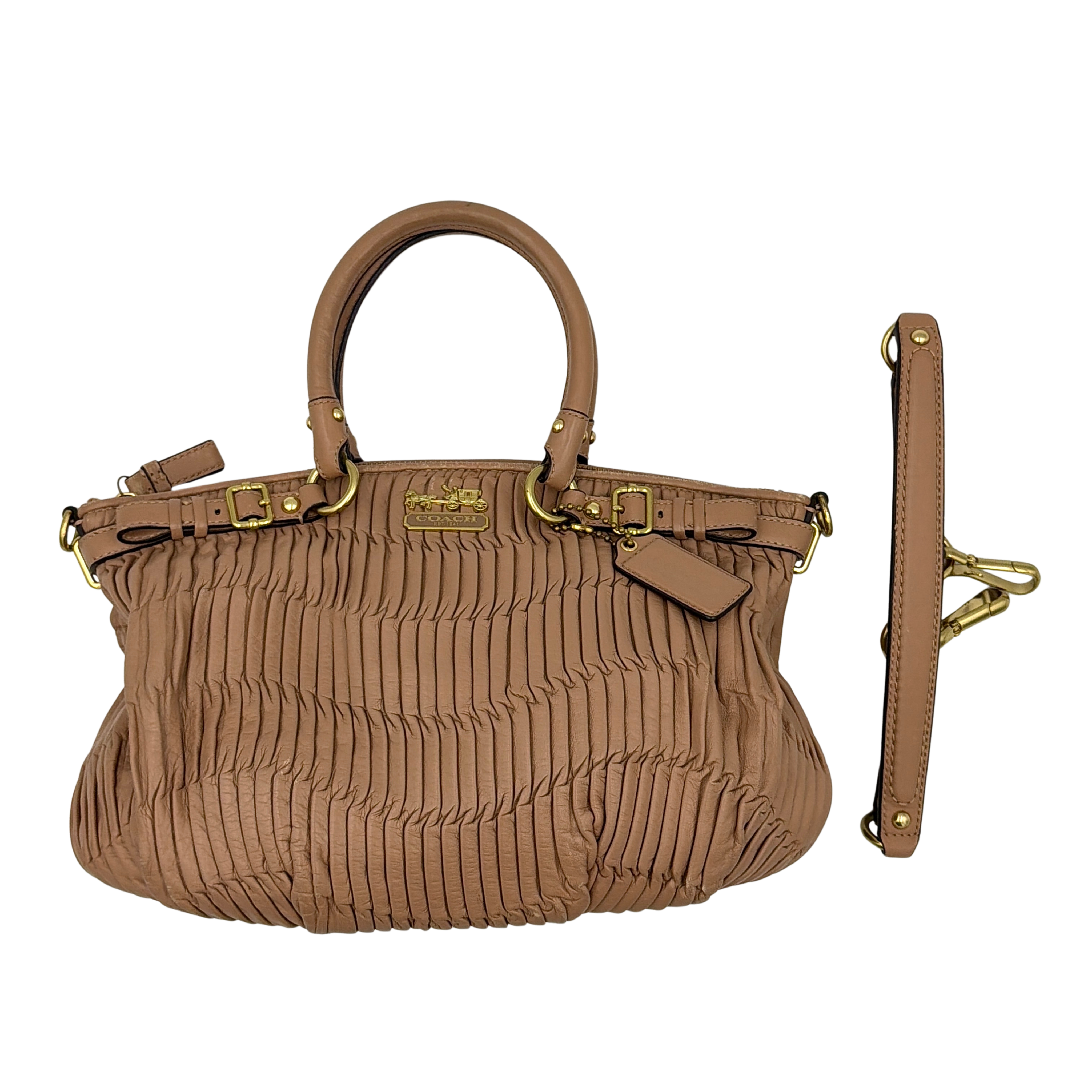 Coach 2Way Signature Madison Shoulder Bag Light Brown