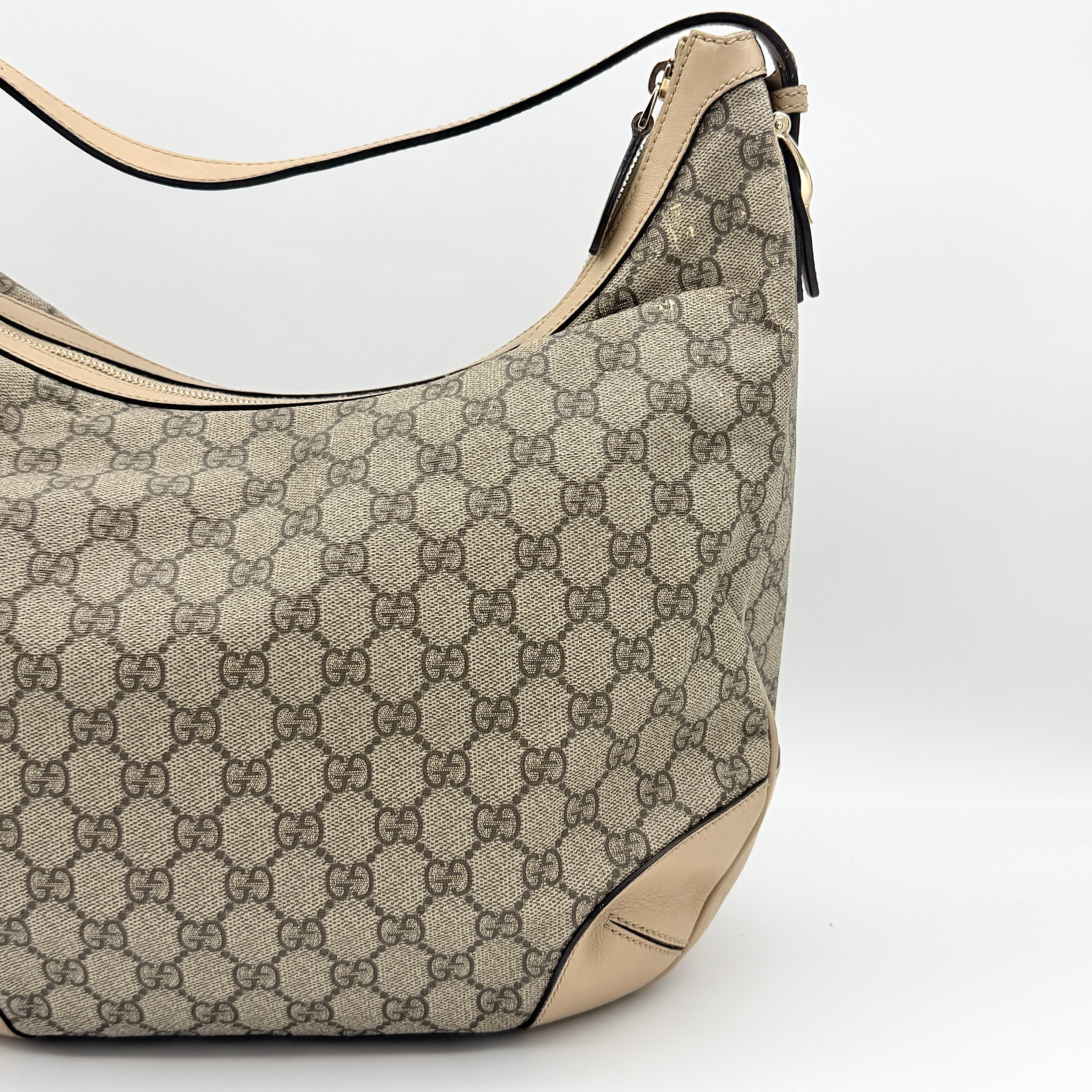 Gucci GG Monogram Nice Hobo Shoulder Bag Beige