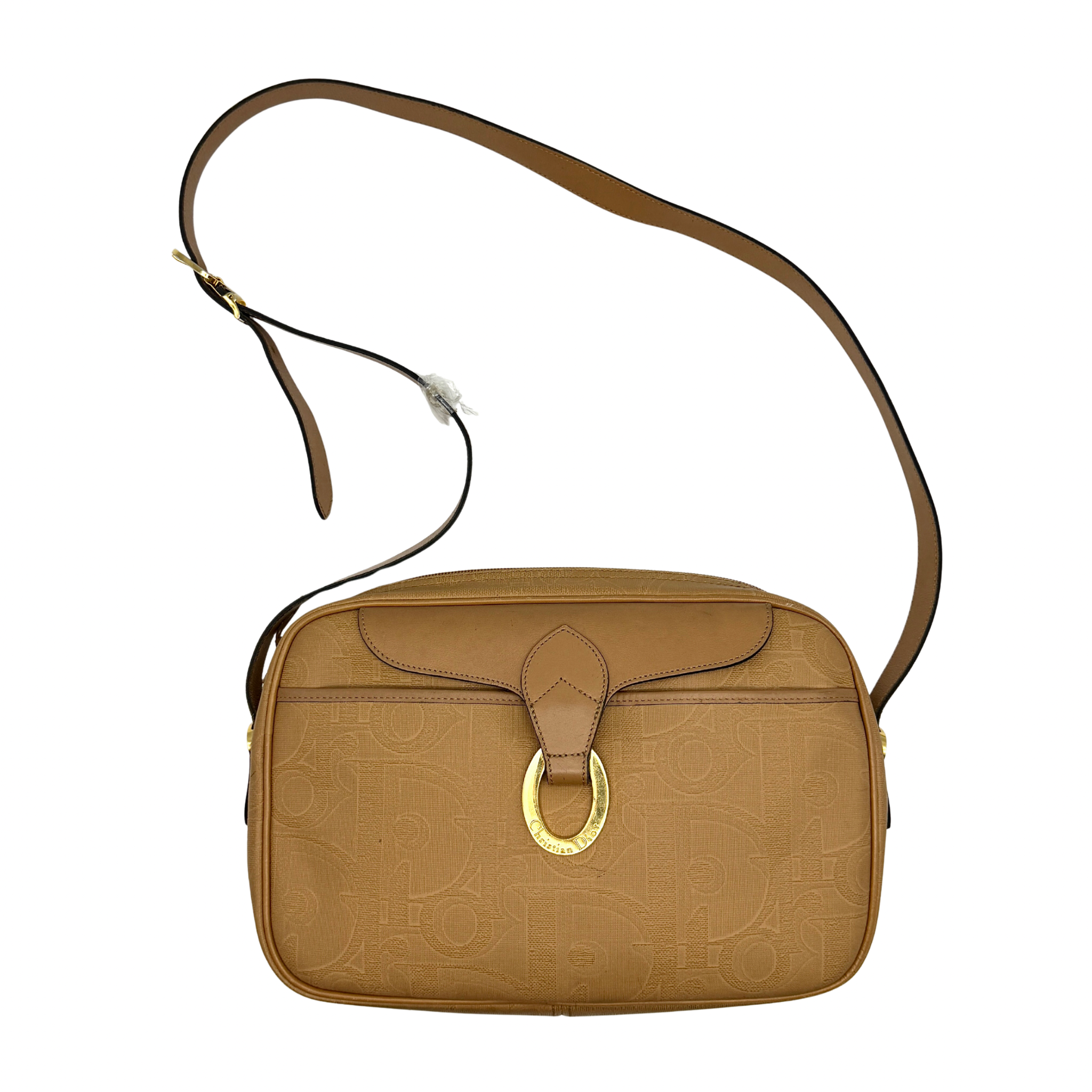 Christian Dior CD Monogram Trotter Crossbody Bag Beige