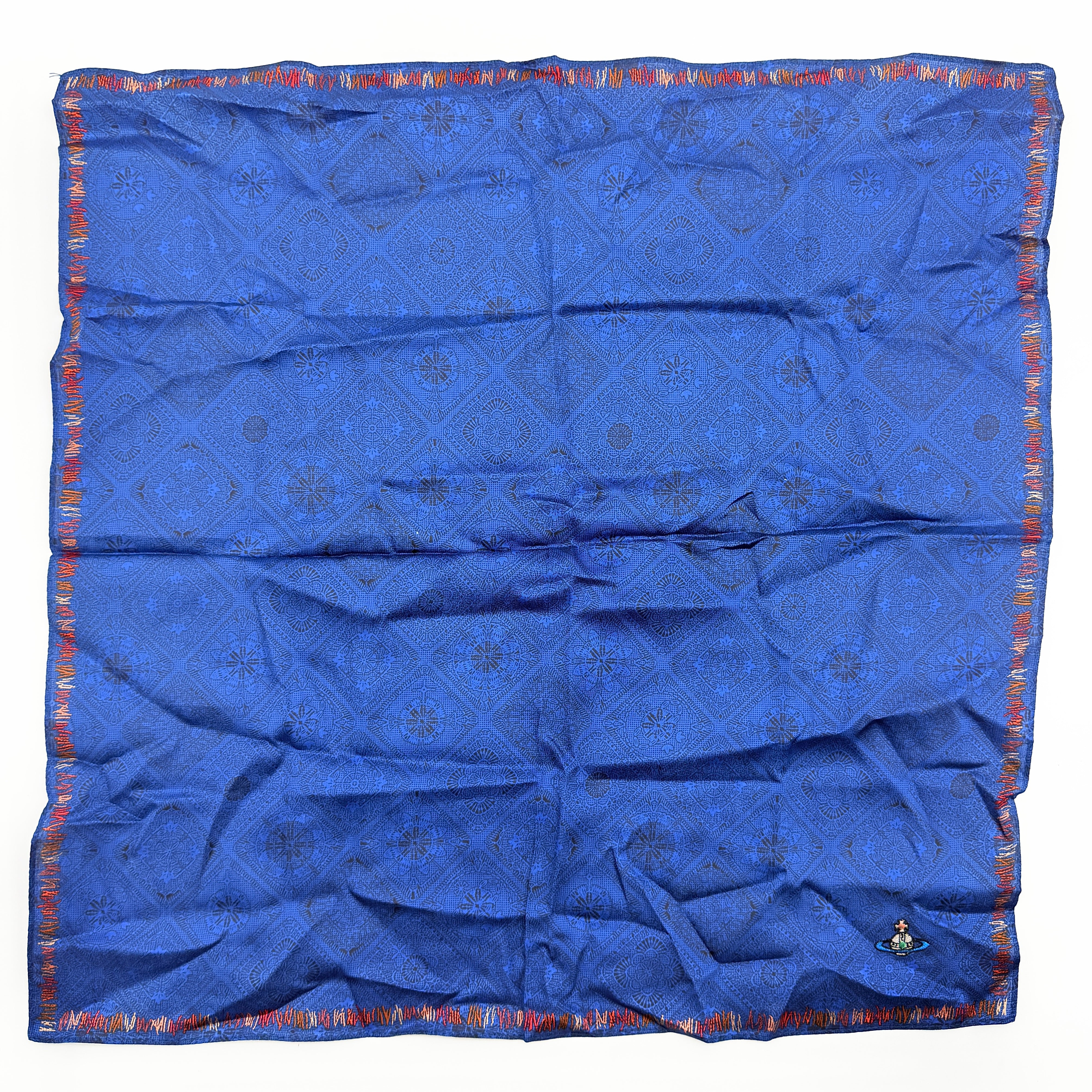 Vivienne Westwood Orb Patterned Scarf Blue