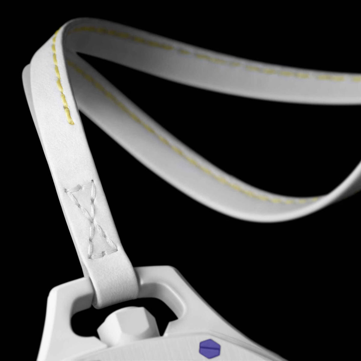 Swatch x Audemars Piguet Royal Pop Huit Blanc in white with colourful details, shown on a long strap with unique dial design.