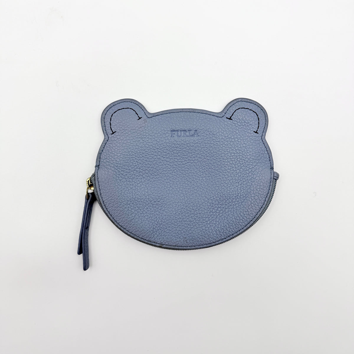 Furla Teddy Bear Leather Coin Case Blue