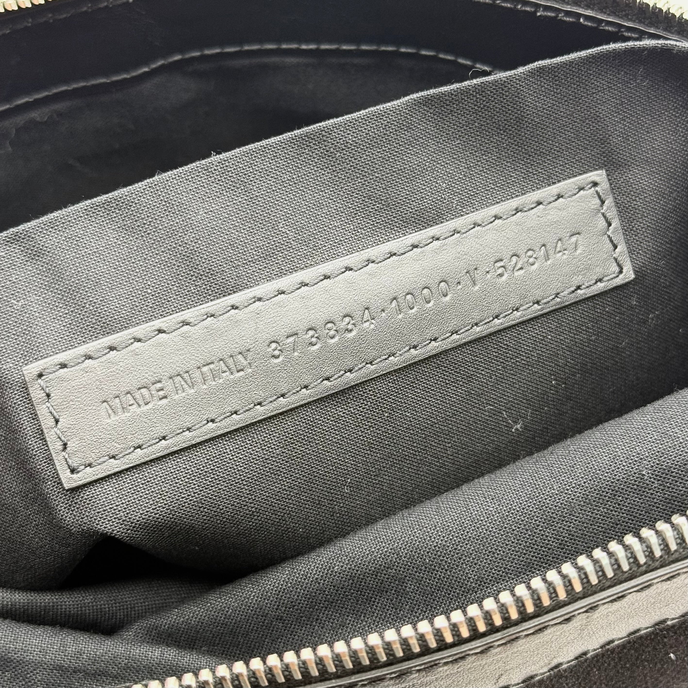 Balenciaga Canvas Navy Clip Clutch Bag Black