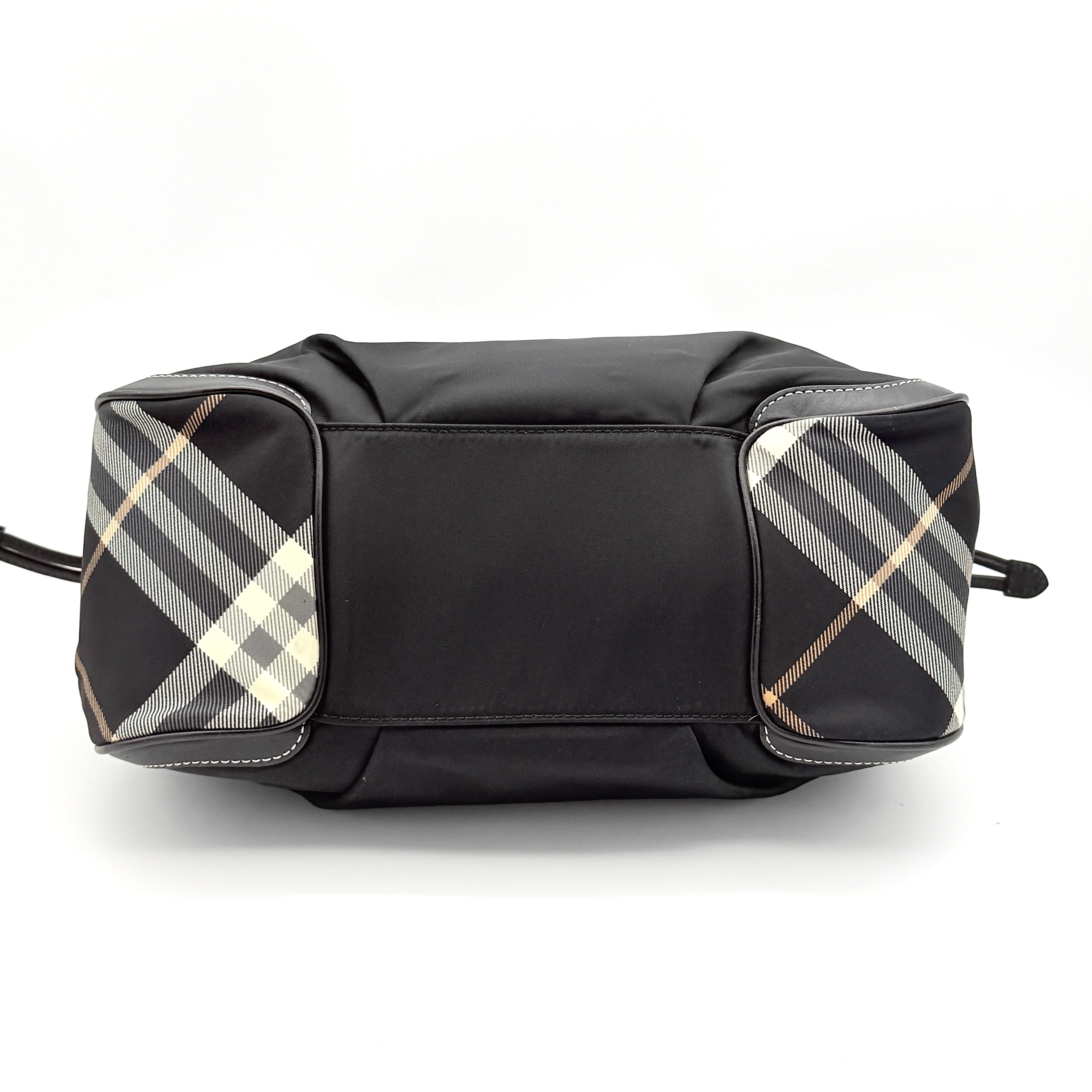 Burberry Blue Label Nova Check Logo Nylon Shoulder bag Black/Grey