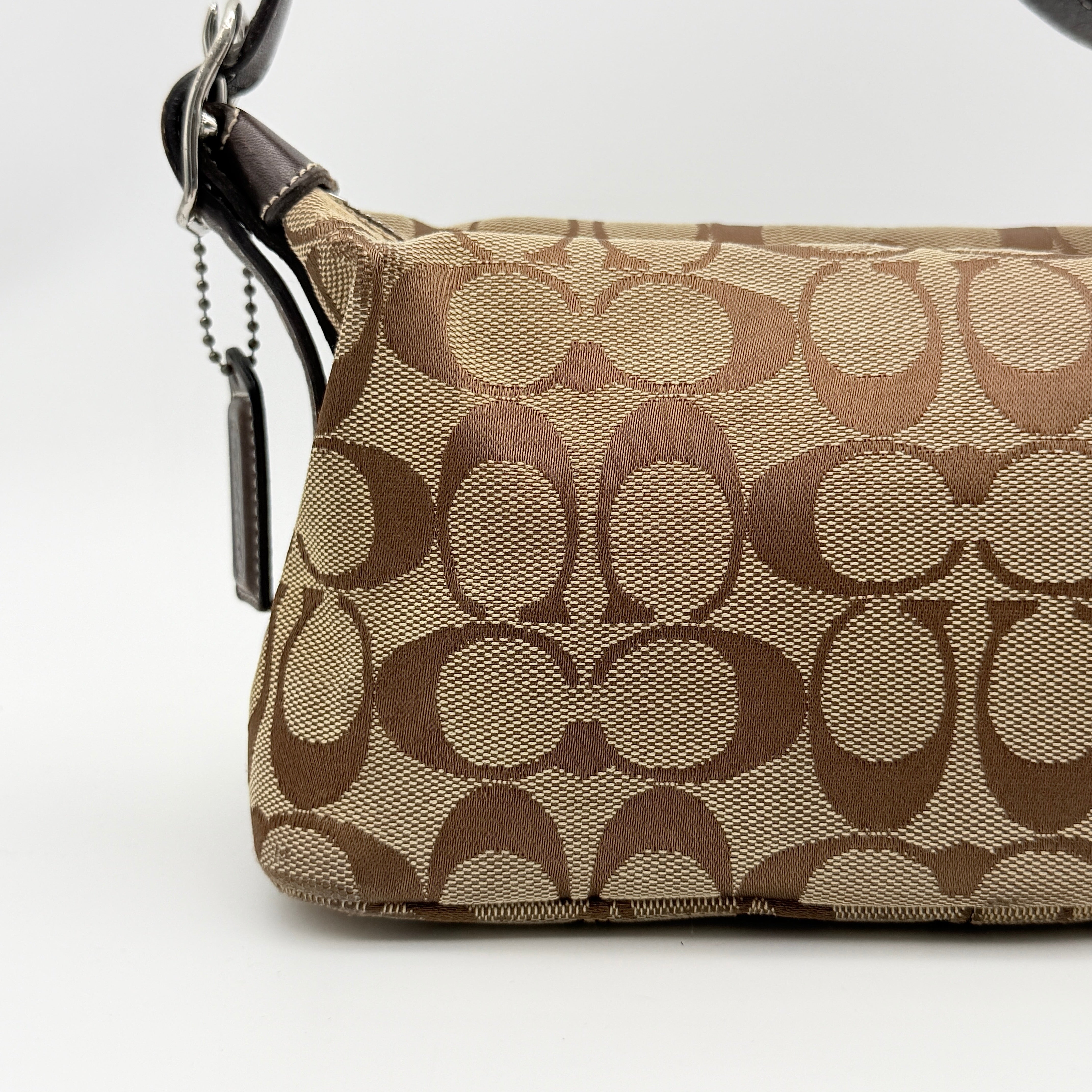 Coach Signature Hobo Shoulder Bag Beige/Brown