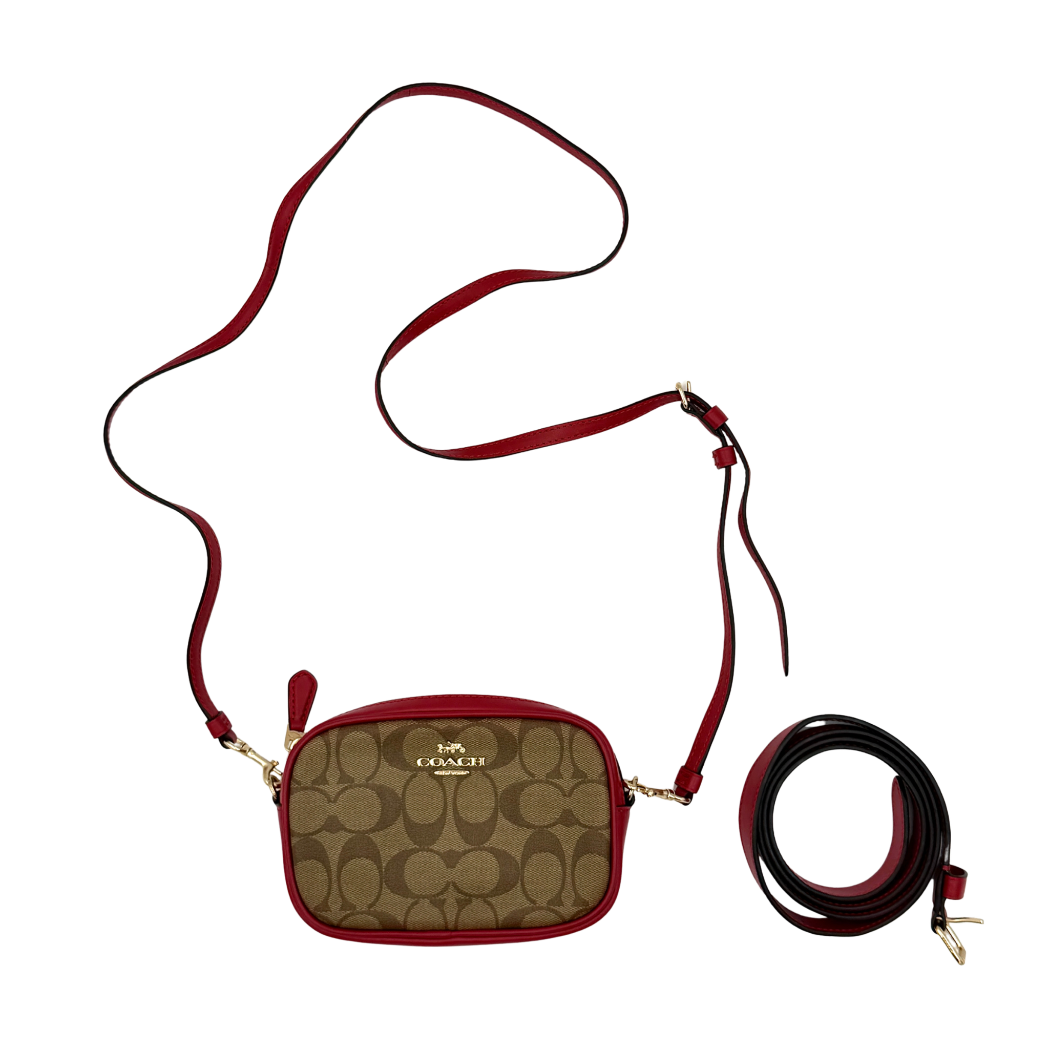 Coach Mini Jamie Crossbody Bag Beige/Red