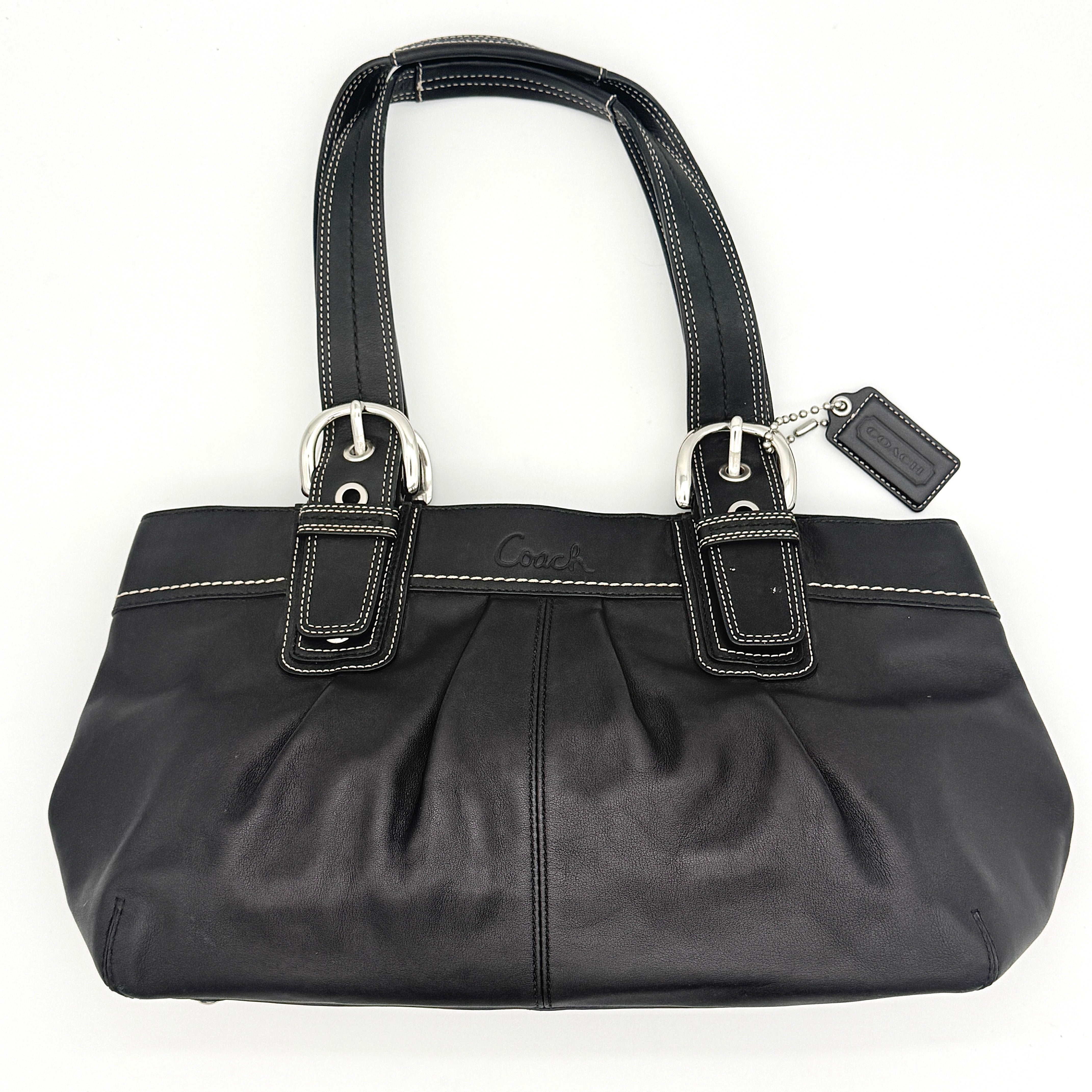 Coach Soho Hampton Pleated Shoulder Bag Black