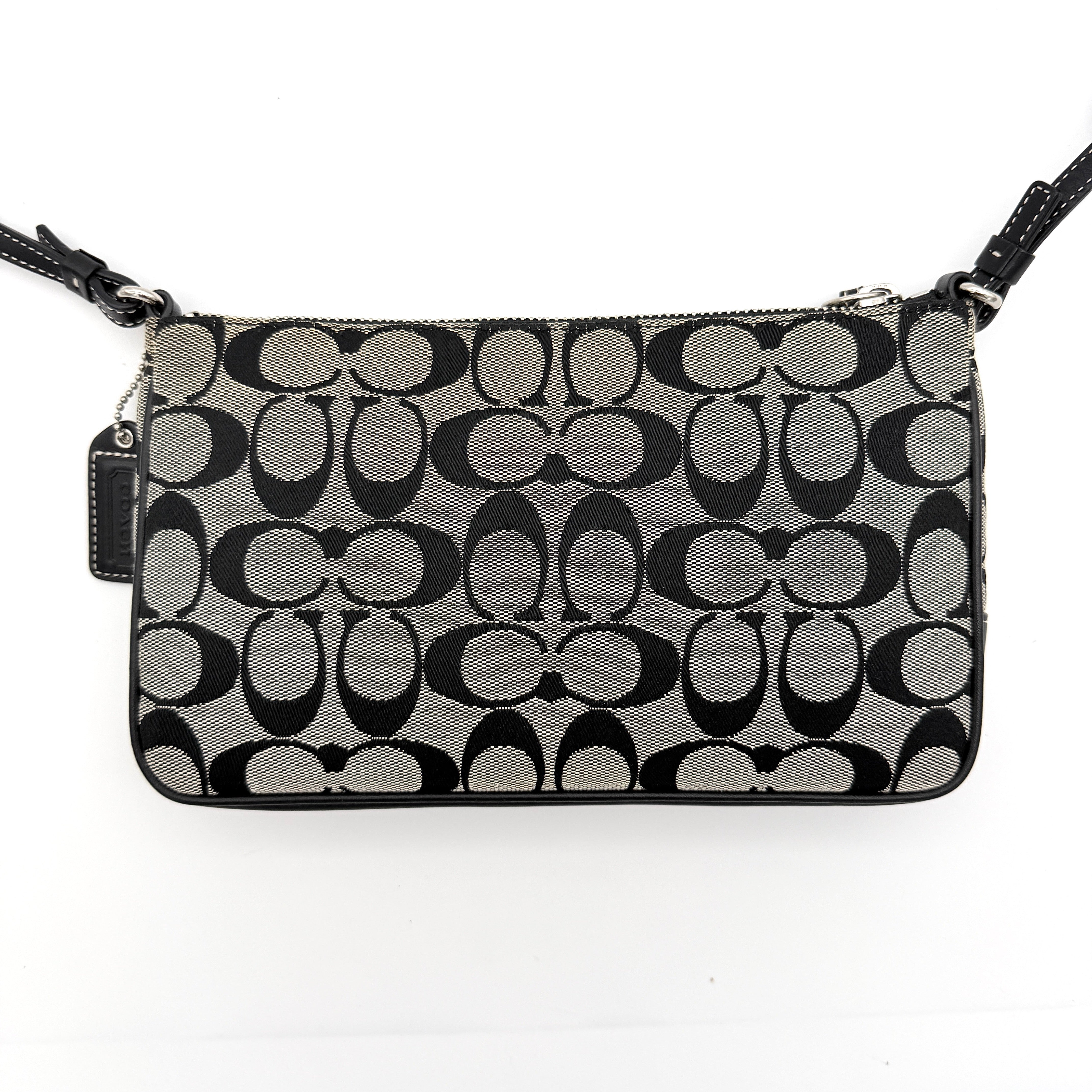 Coach Signature Stripe Crossbody Bag Grey/Black