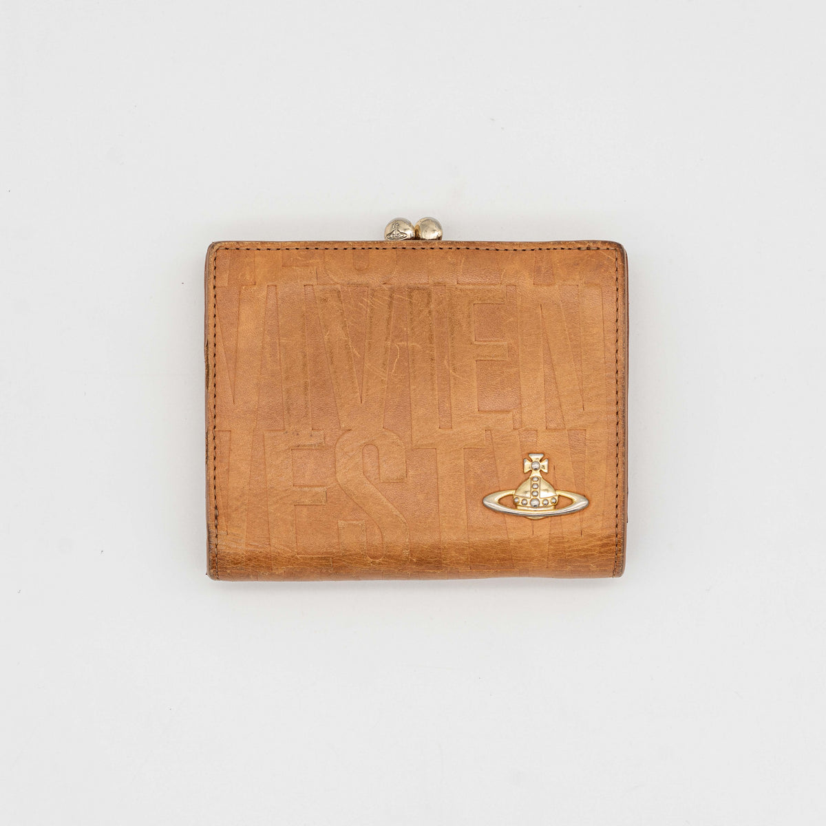 Vivienne Westwood Bridal Box Kisslock Bifold Wallet Brown