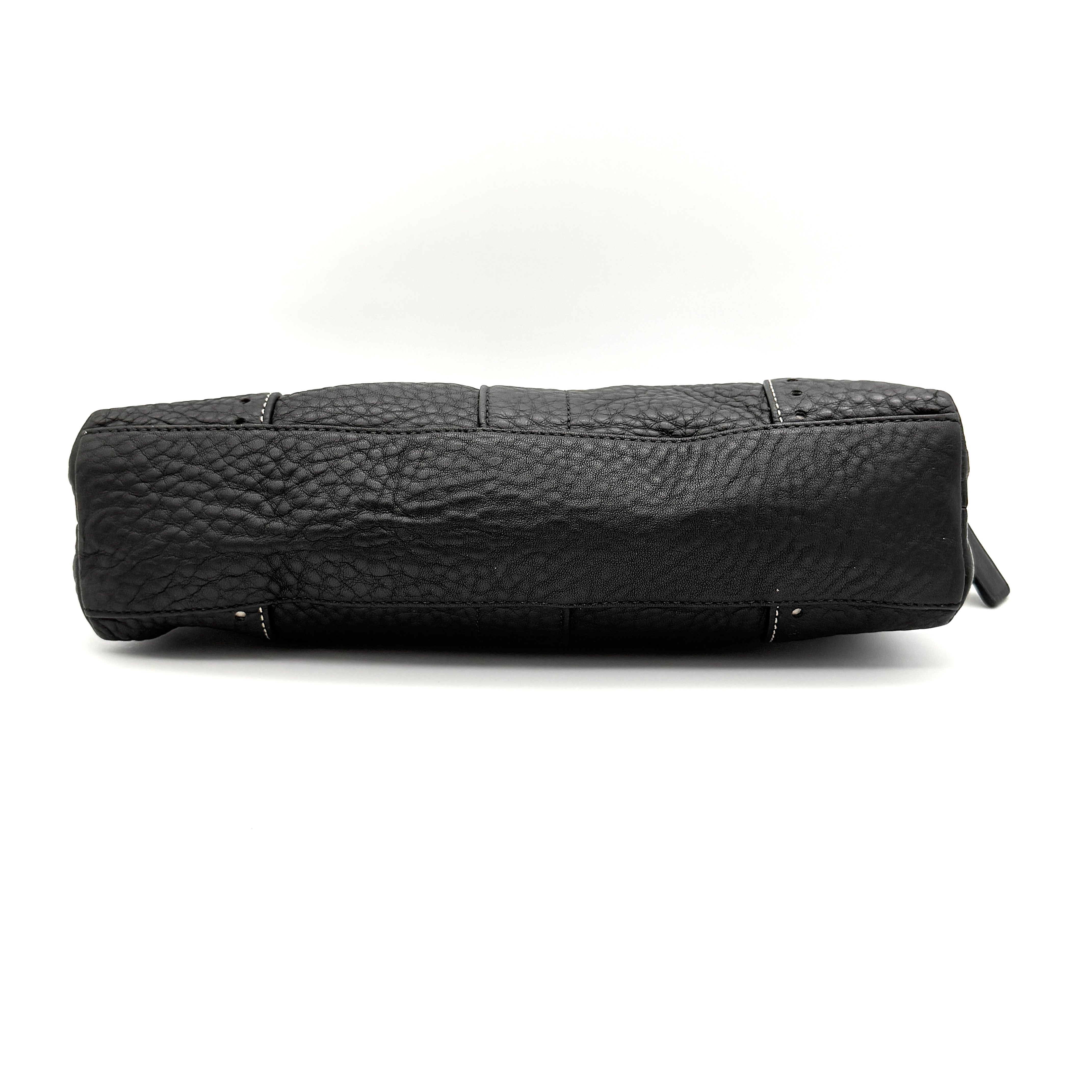 Coach Y2K Hampton Demi Pebbled Baguette Shoulder Bag Black