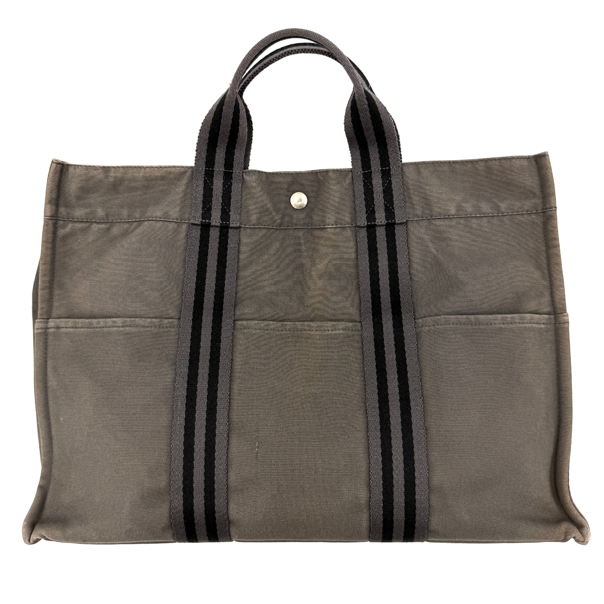 Hermès Fourre Tout MM Tote Bag Black/Grey