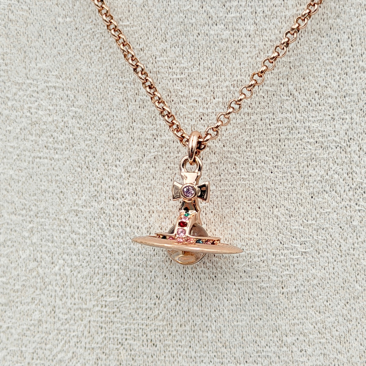 Vivienne Westwood New Petite Orb Necklace Rose Gold/Multi