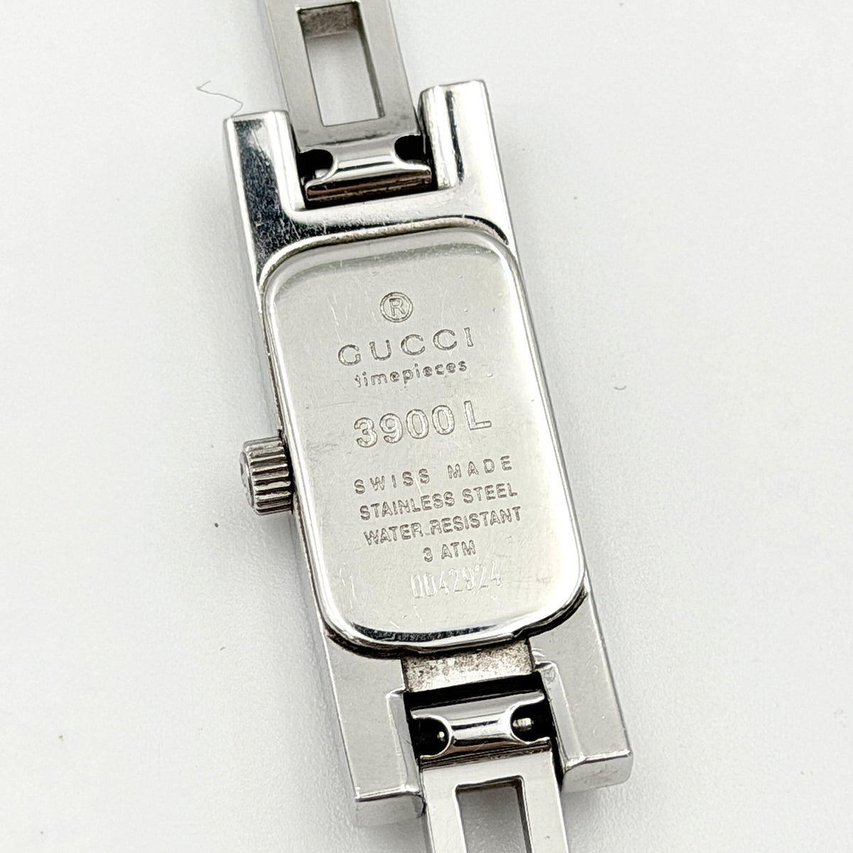 Gucci 3900L Silver Dial Stainless Steel Bangle Watch