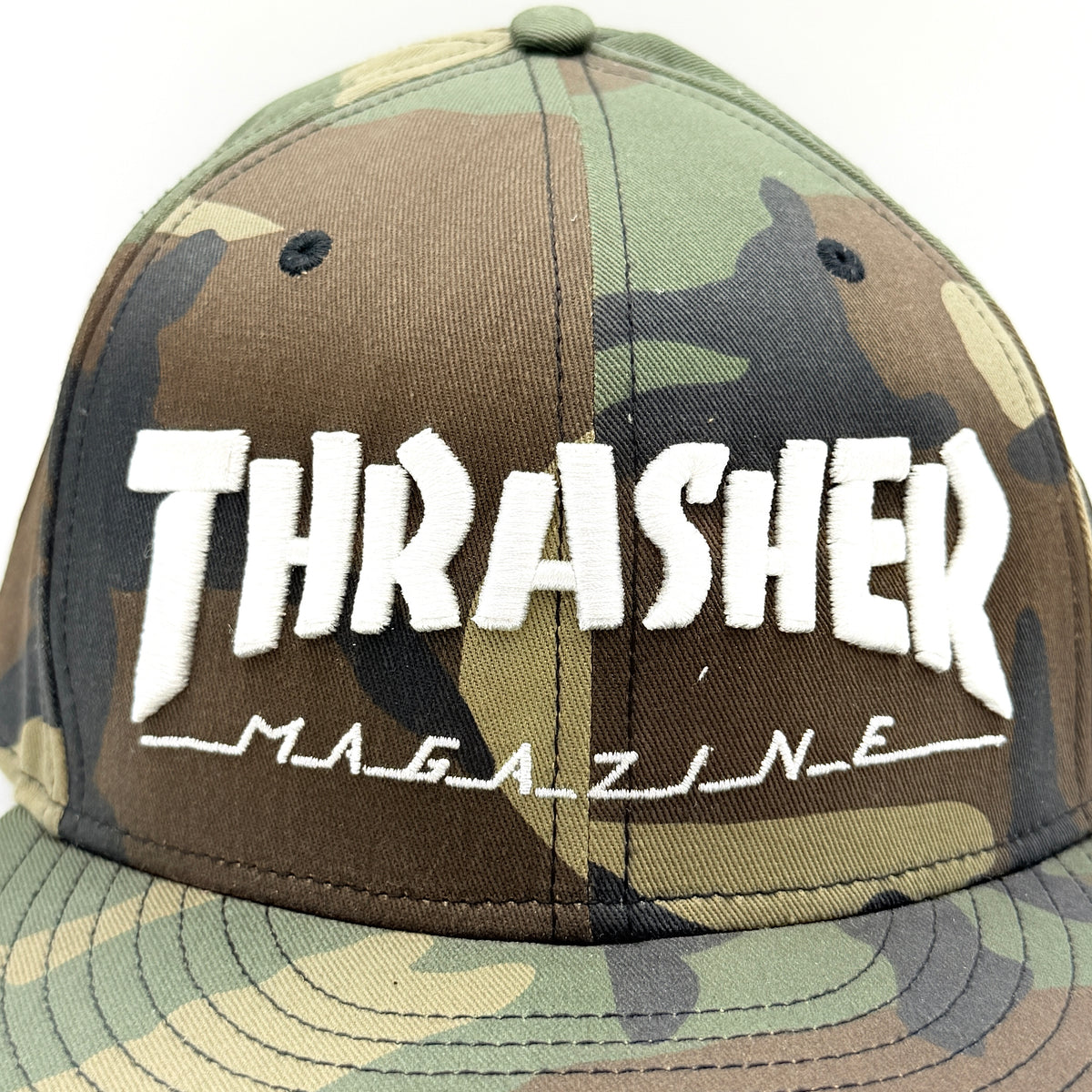 Thrasher Magazine Outlined Snapback Cap Camo Green