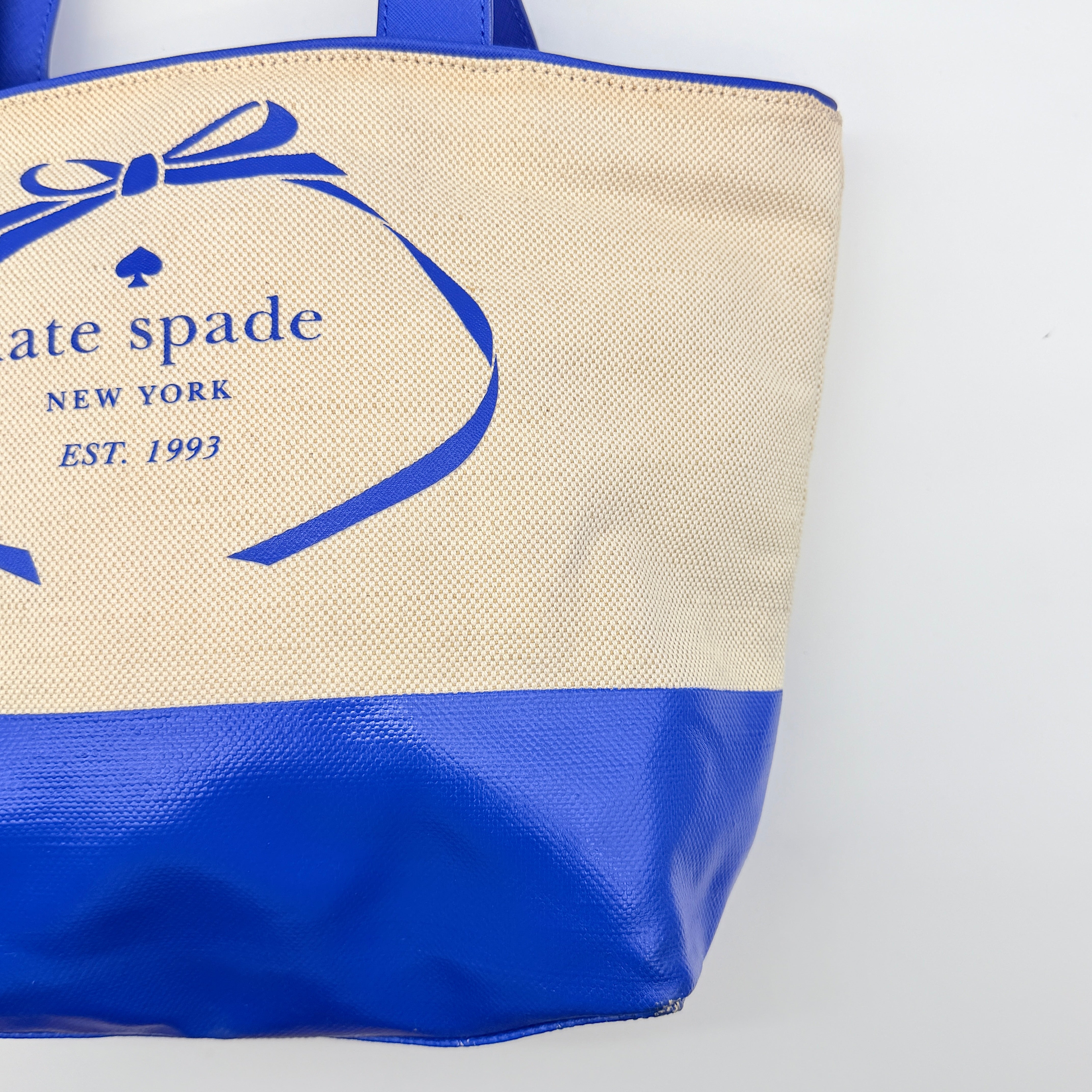 Kate Spade New York Heritage Spade Logo Tote Blue/Cream