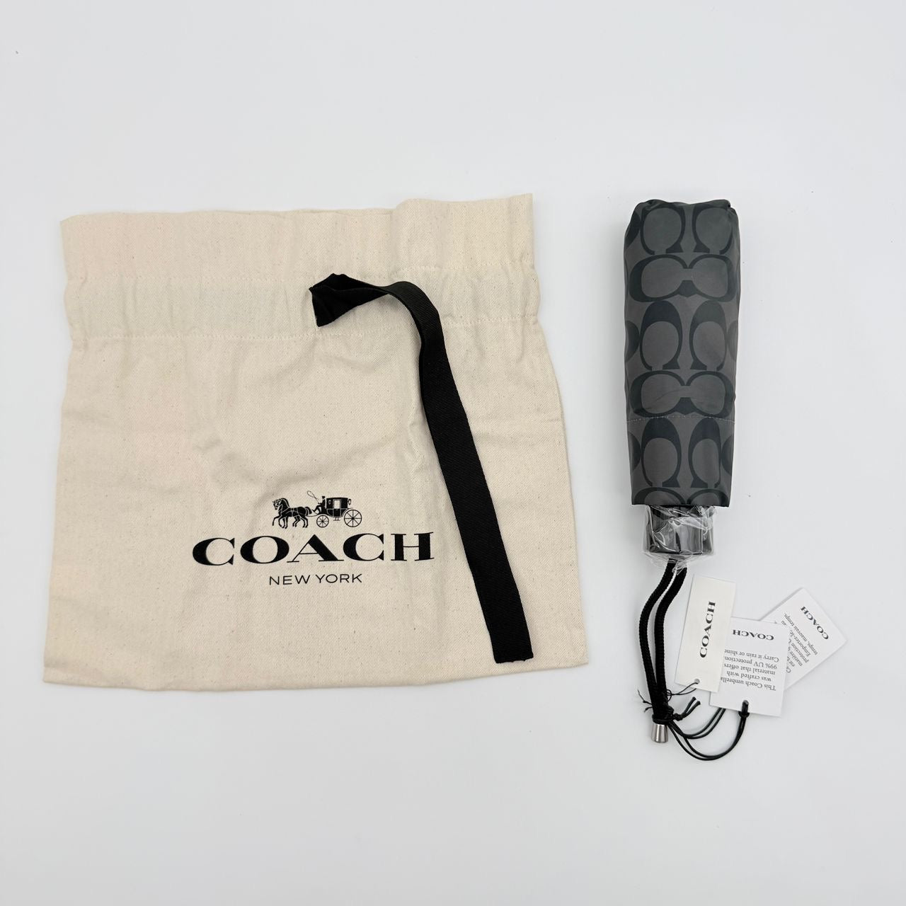 Coach Signature UV Protection Umbrella Grey/Black