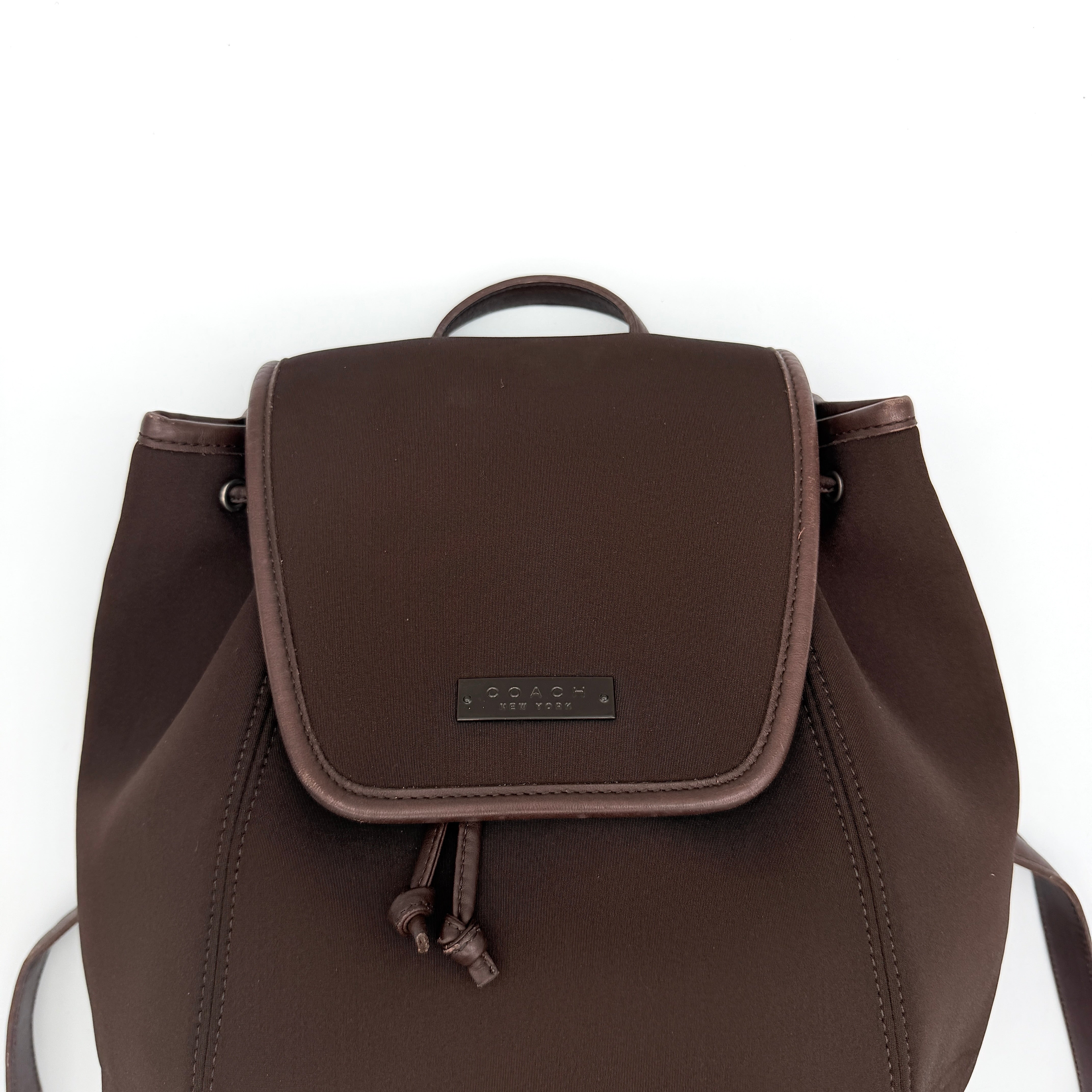 Coach Neoprene Drawstring Backpack Brown