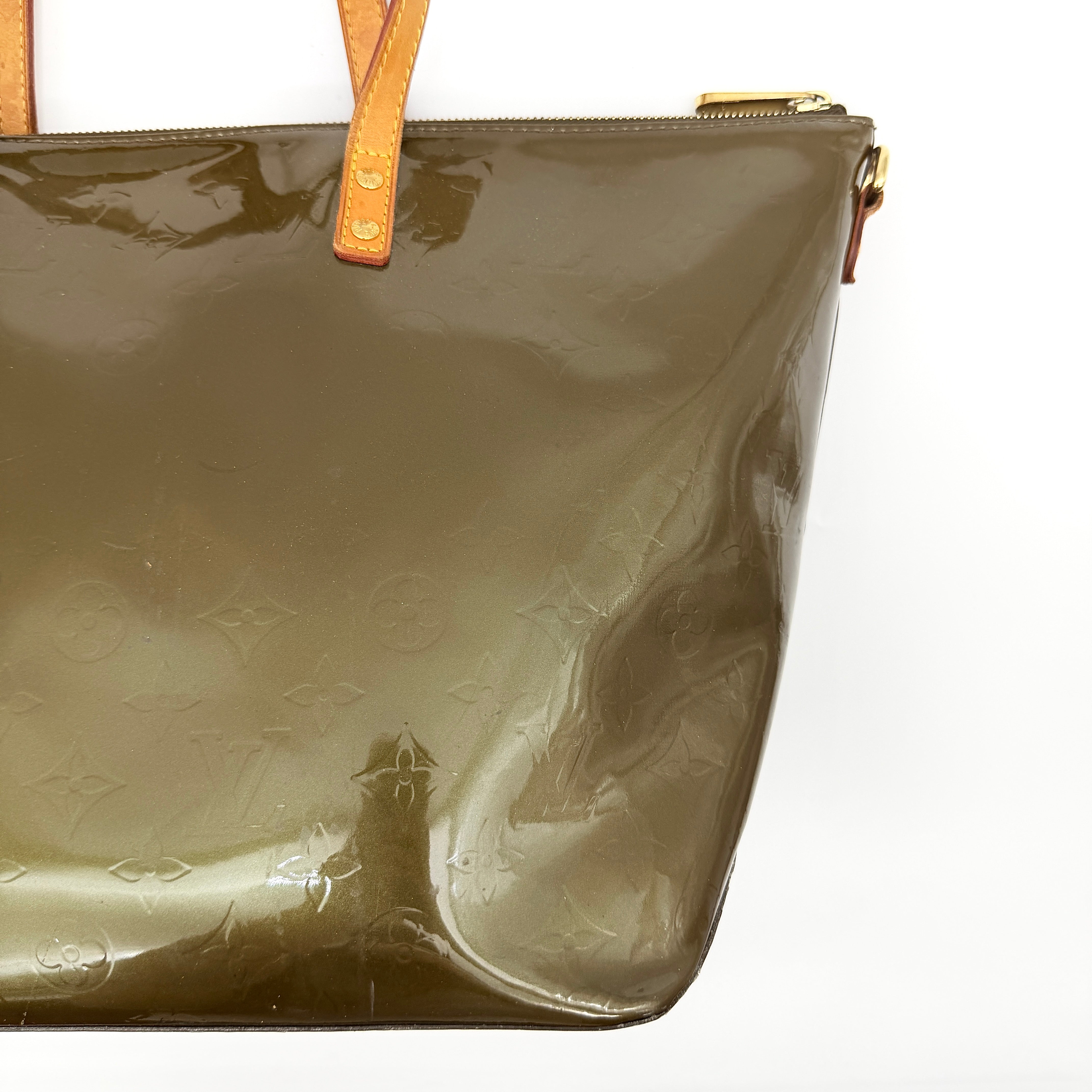 Louis Vuitton Monogram Vernis Bellevue GM Tote Bag Olive Green