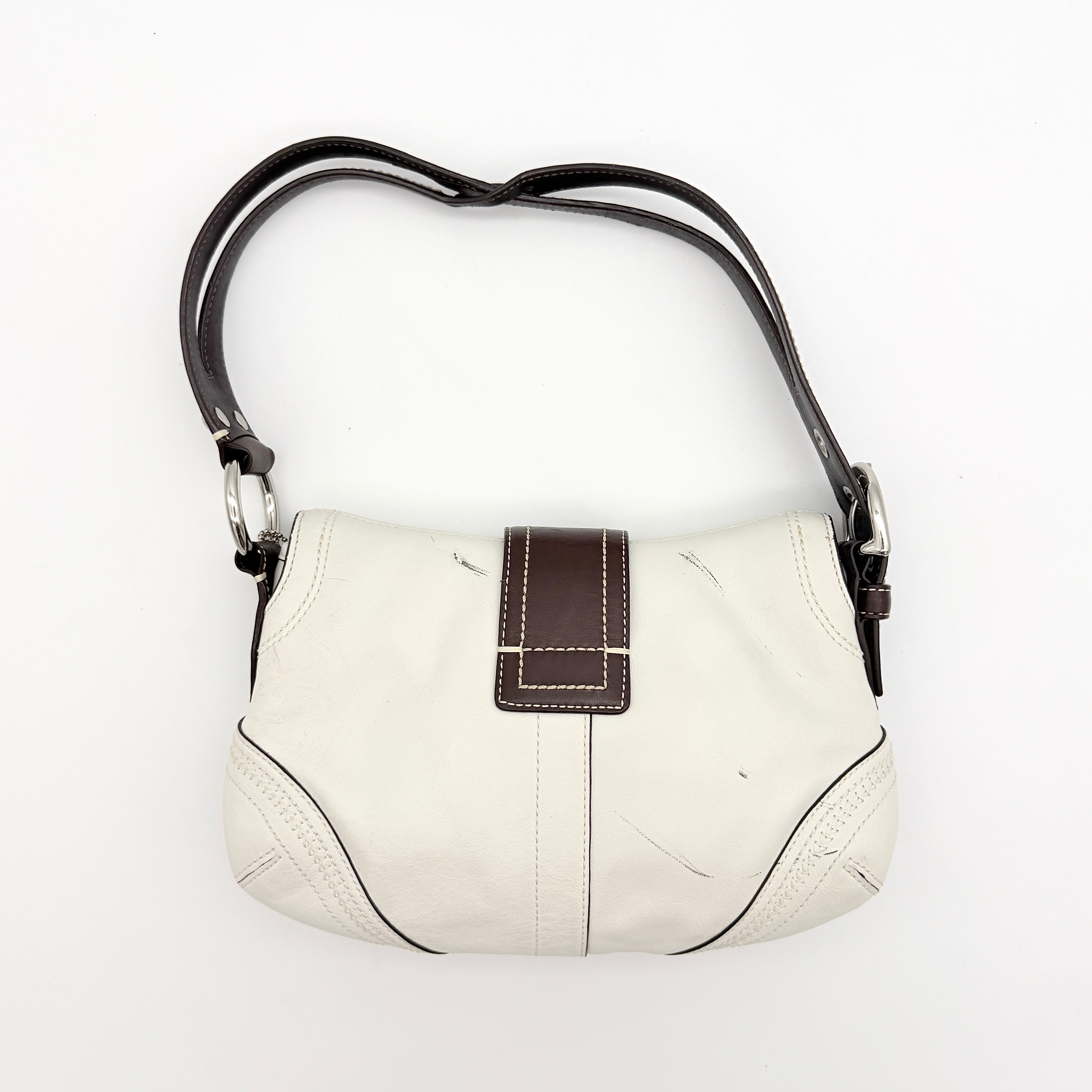 Coach Y2K Signature Soho Buckle Shoulder Bag Ivory/Brown