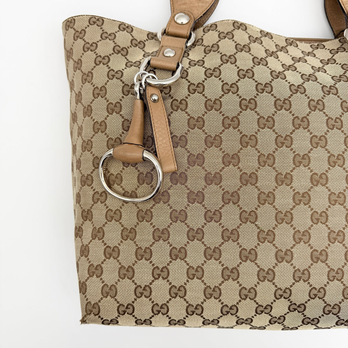 Gucci GG Monogram Icon Bit Shoulder Bag Beige/Brown