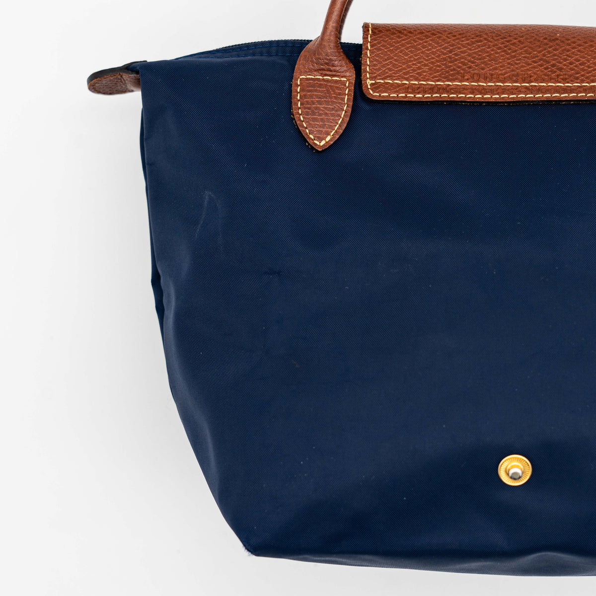 Longchamp Le Pliage Original Handbag Navy Blue/Brown