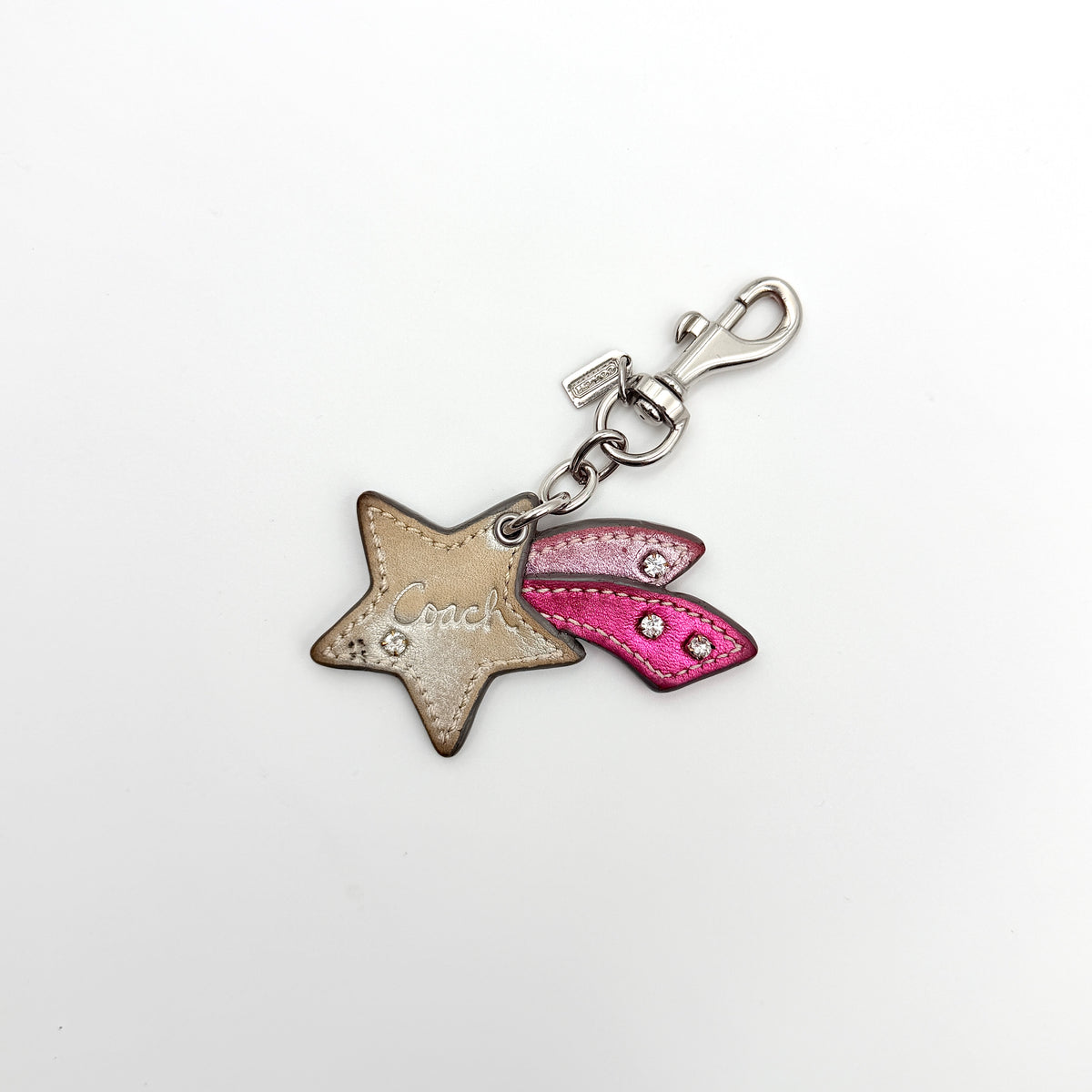 Coach Poppy Leather Shooting Star Bag Charm Pink