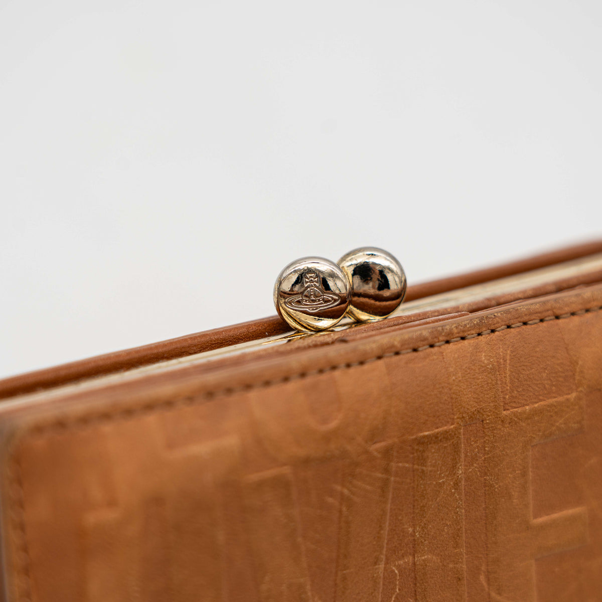 Vivienne Westwood Bridal Box Kisslock Bifold Wallet Brown