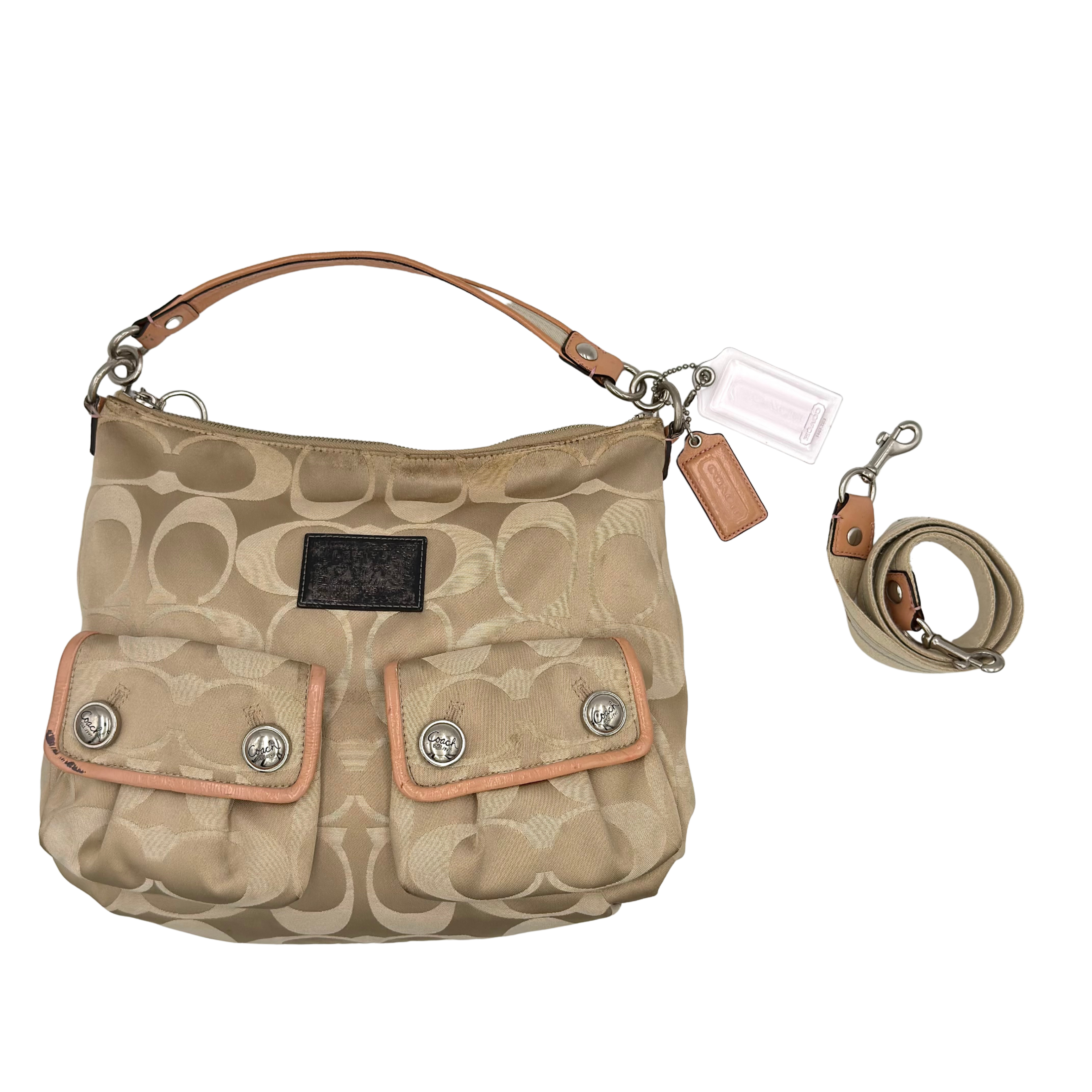 Coach 2Way Poppy Shoulder Bag Beige/Tan