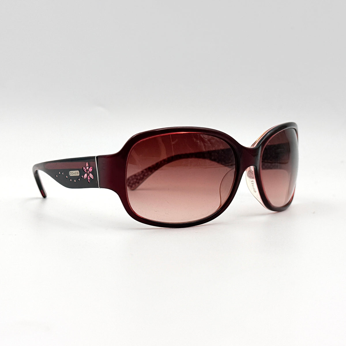 Coach Marlow (S787A) Crystal Floral Sunglasses Burgundy