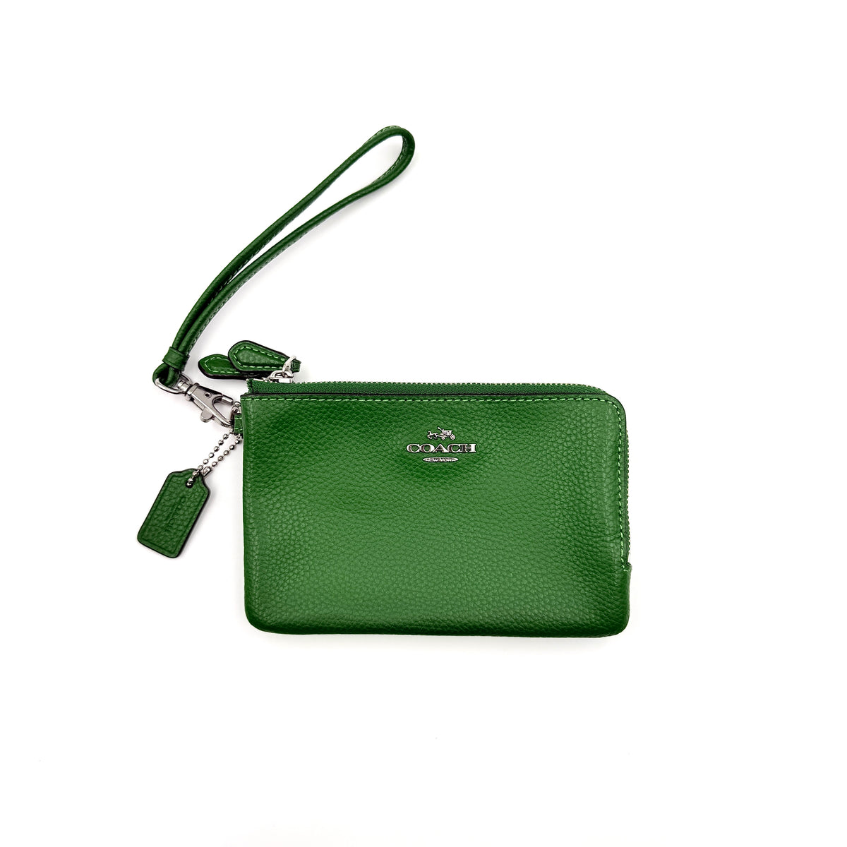 Coach Corner Zip Wristlet Green