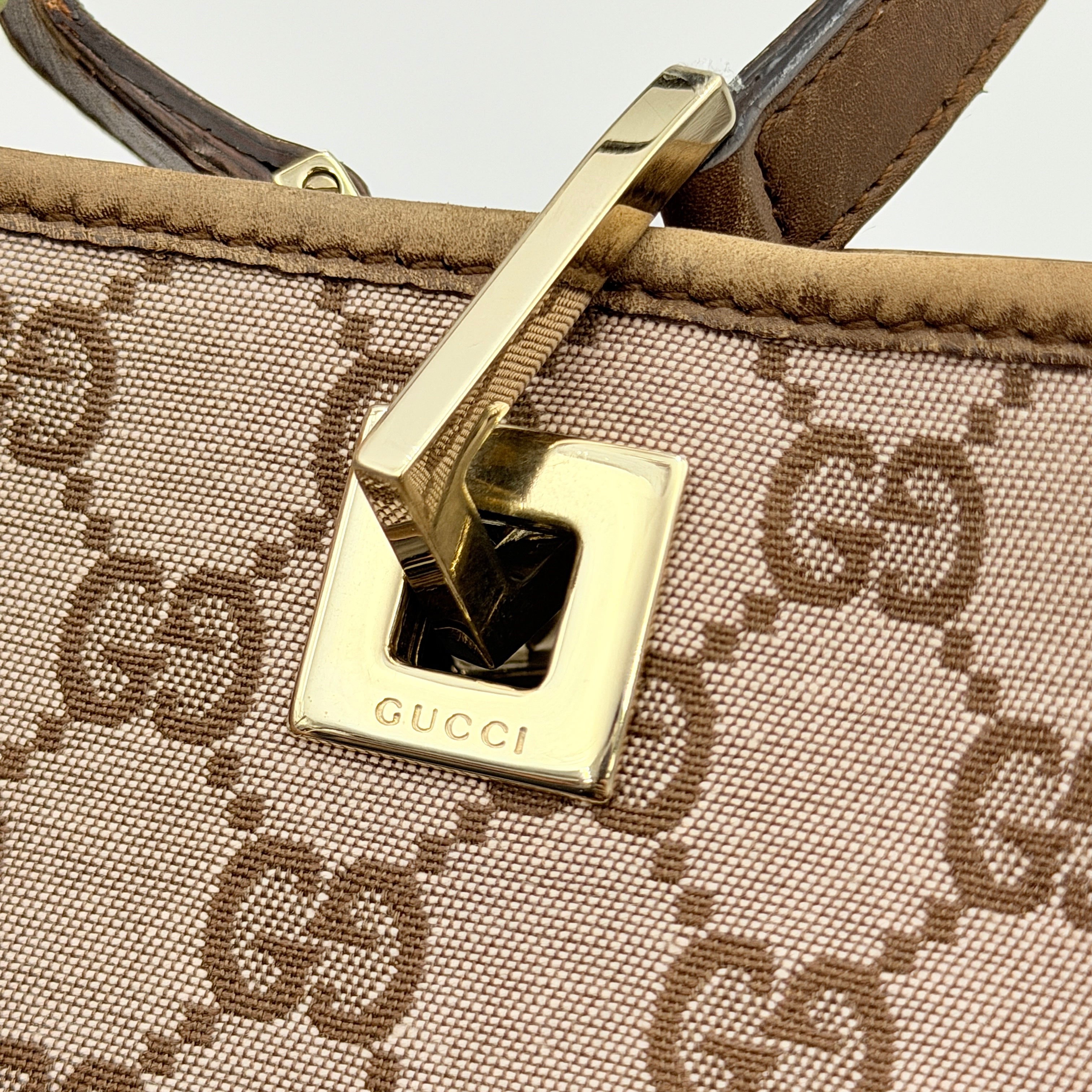 Gucci GG Monogram Tote Bag Beige