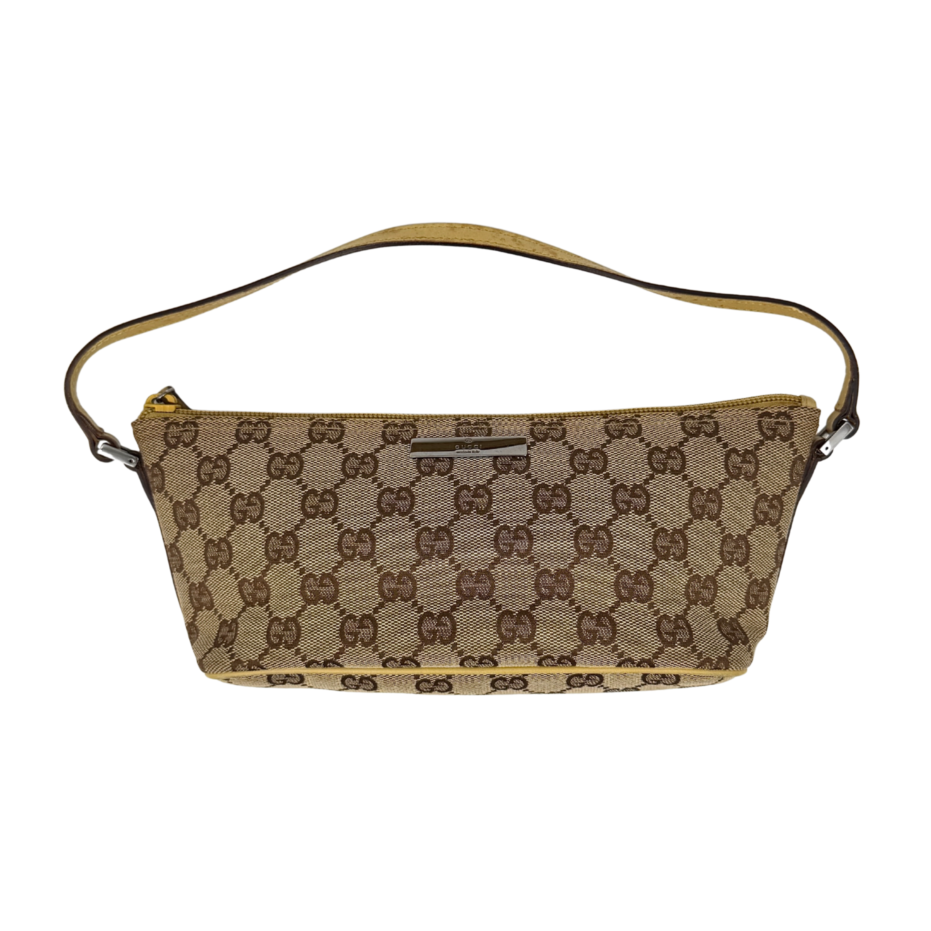 Gucci GG Monogram Pochette Boat Shoulder Bag Beige/Yellow