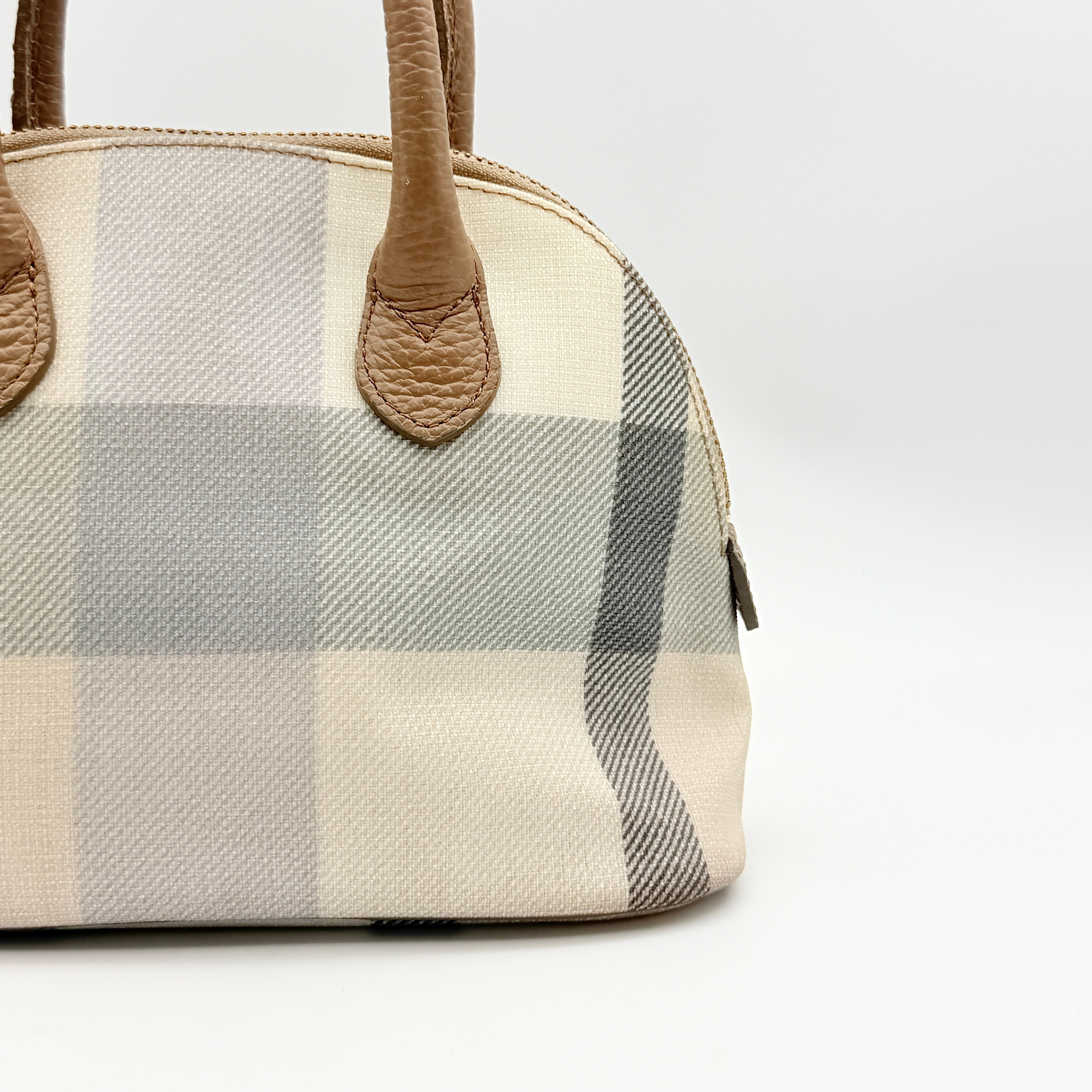 Burberry Blue Label 2Way Dome Check Shoulder Bag White/Brown