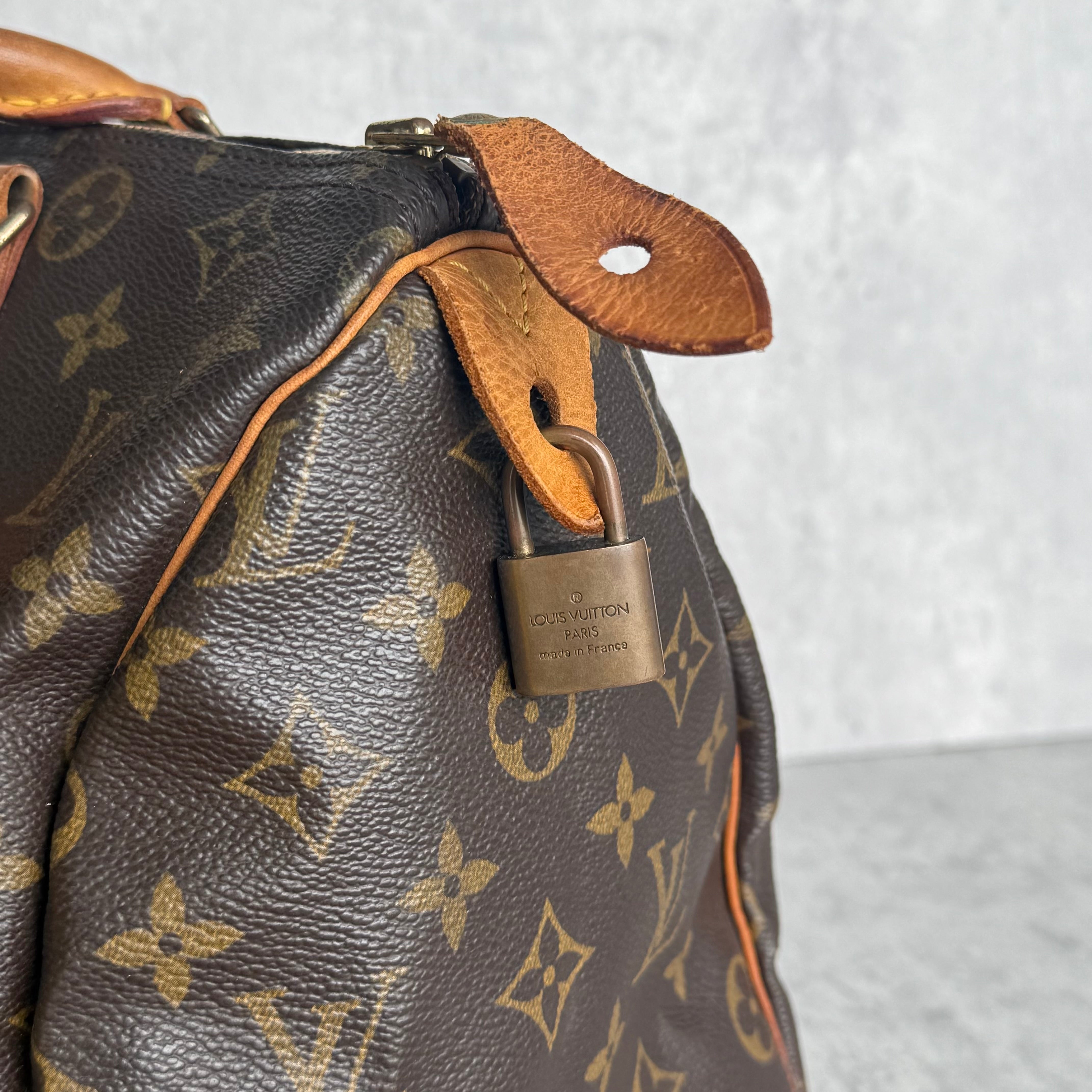 Louis Vuitton Monogram Speedy 30 Handbag Brown