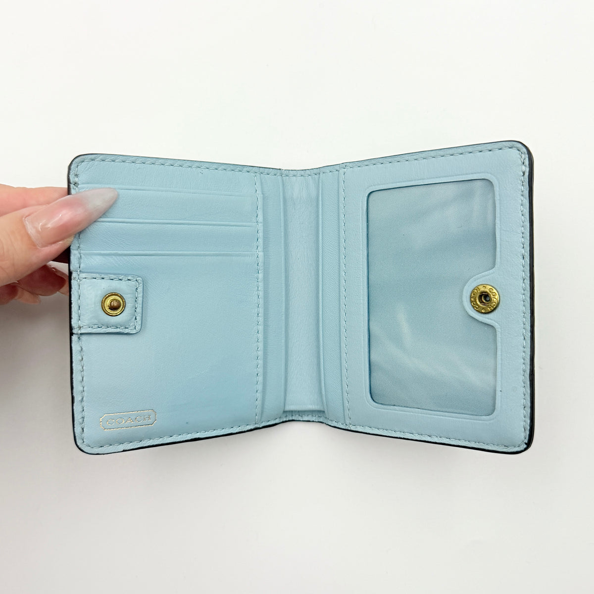 Coach Madison Leather Card Case Green/Blue