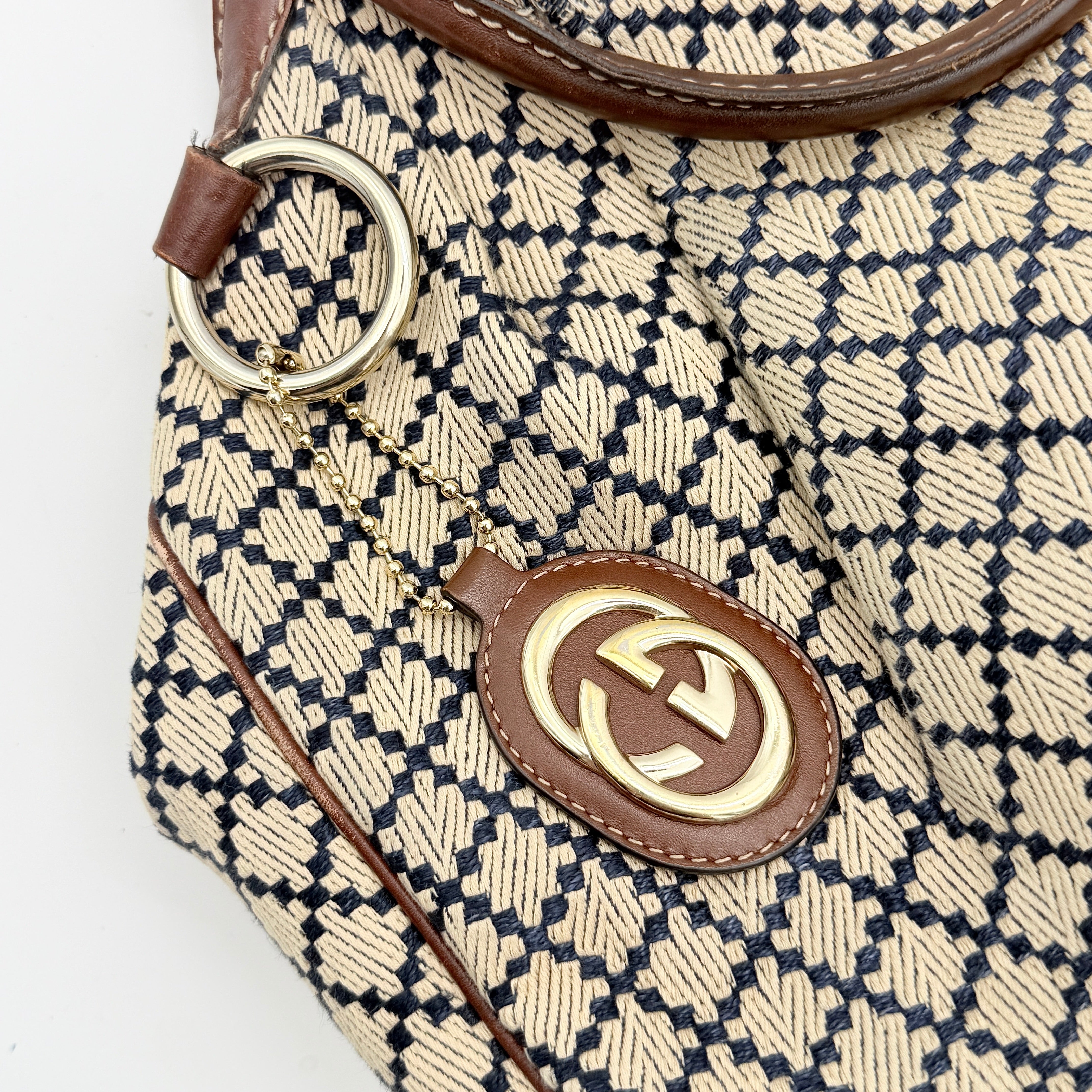 Gucci GG Diamante Sukey Shoulder Bag Beige/Brown