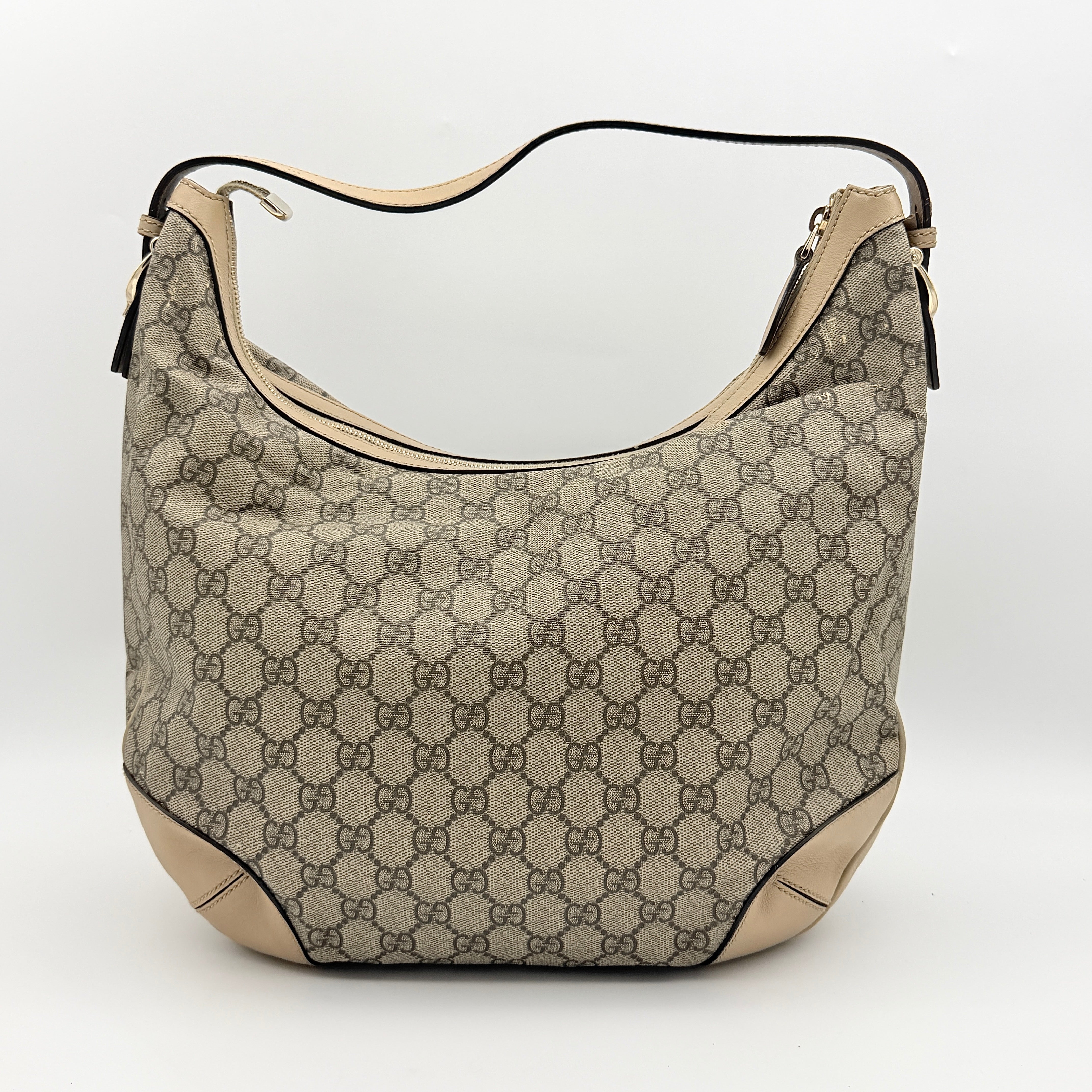 Gucci GG Monogram Nice Hobo Shoulder Bag Beige