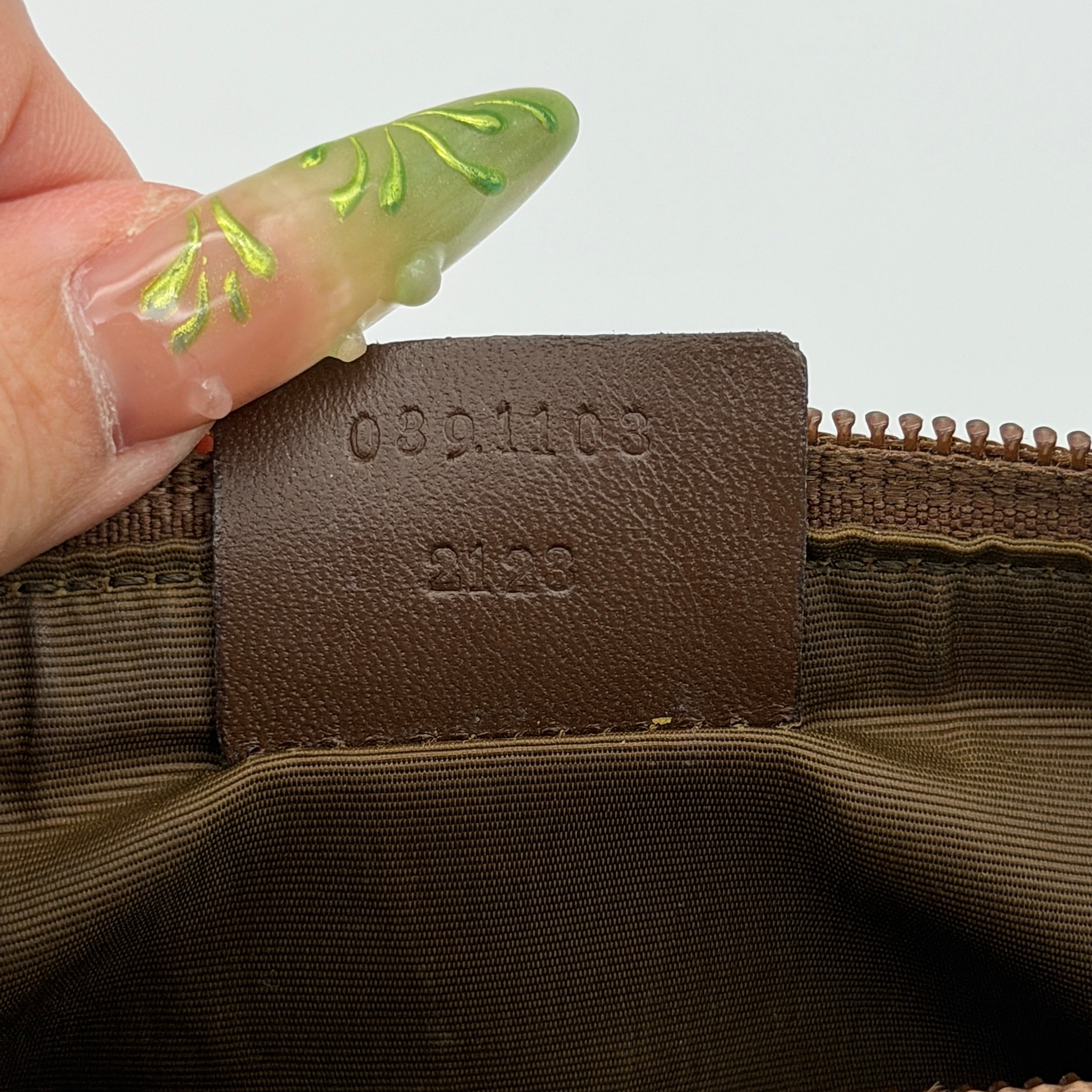 Gucci GG Monogram Pochette Boat Shoulder Bag Brown