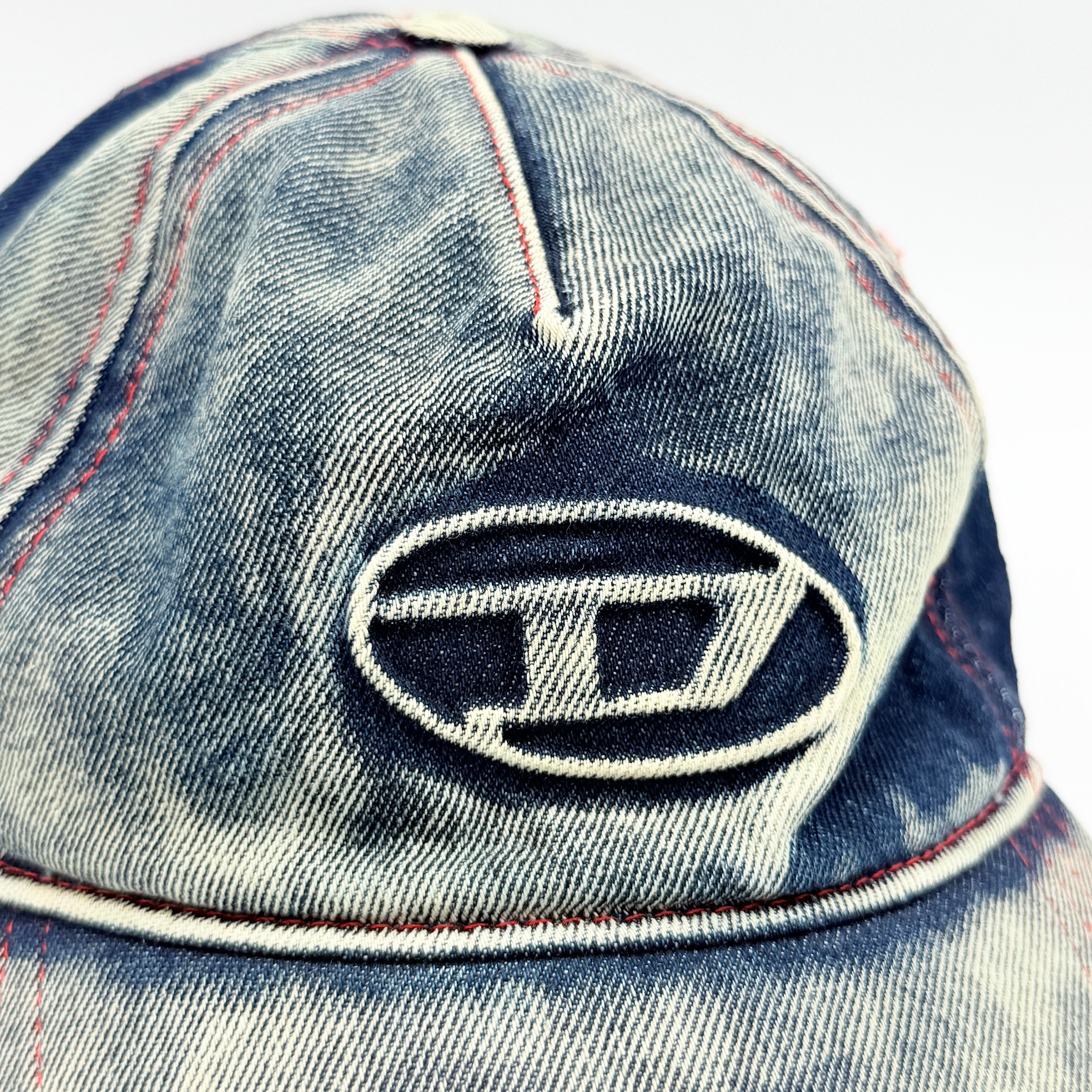 Diesel C-Seymon Distressed Denim Baseball Cap Blue