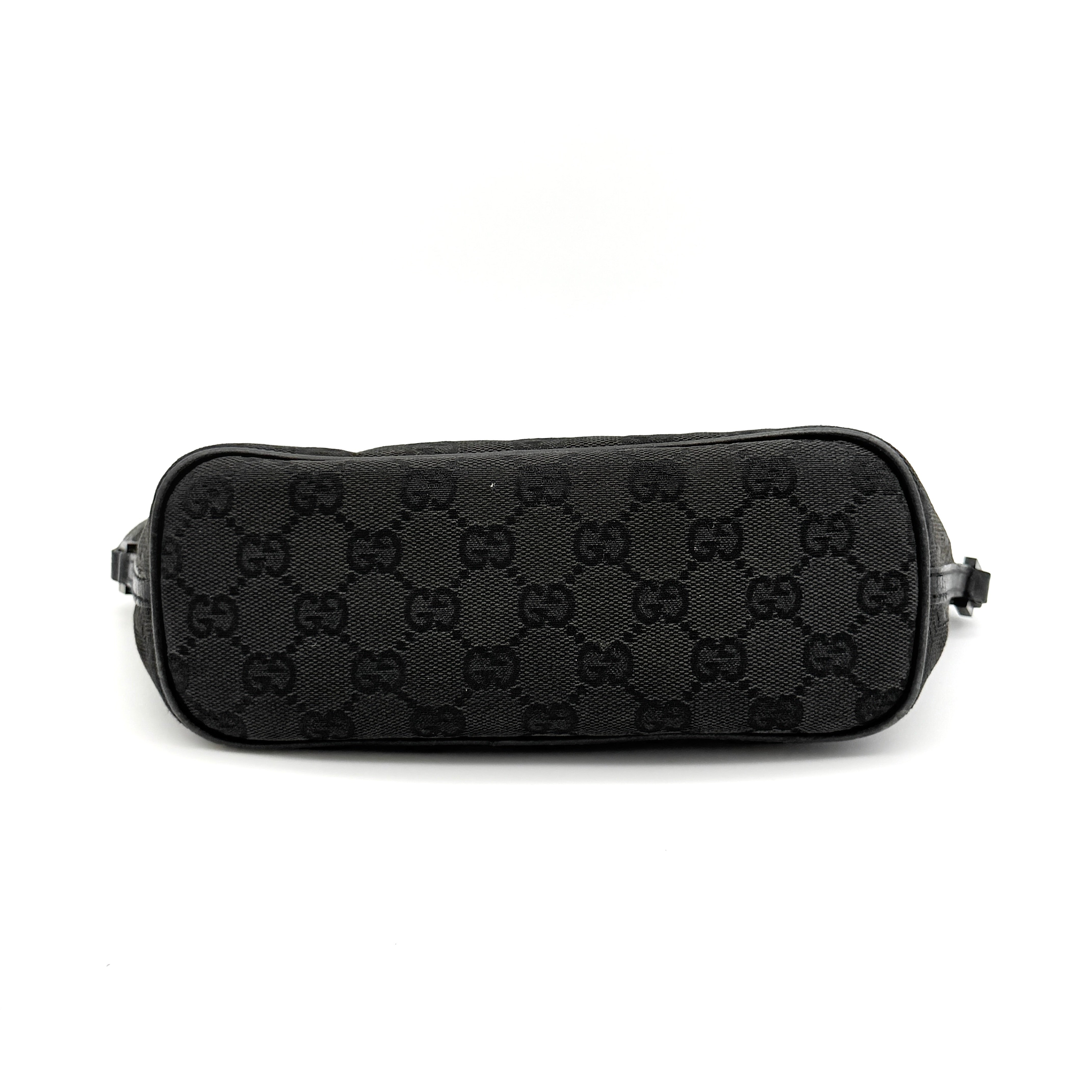 Gucci GG Monogram Pochette Boat Shoulder Bag Black