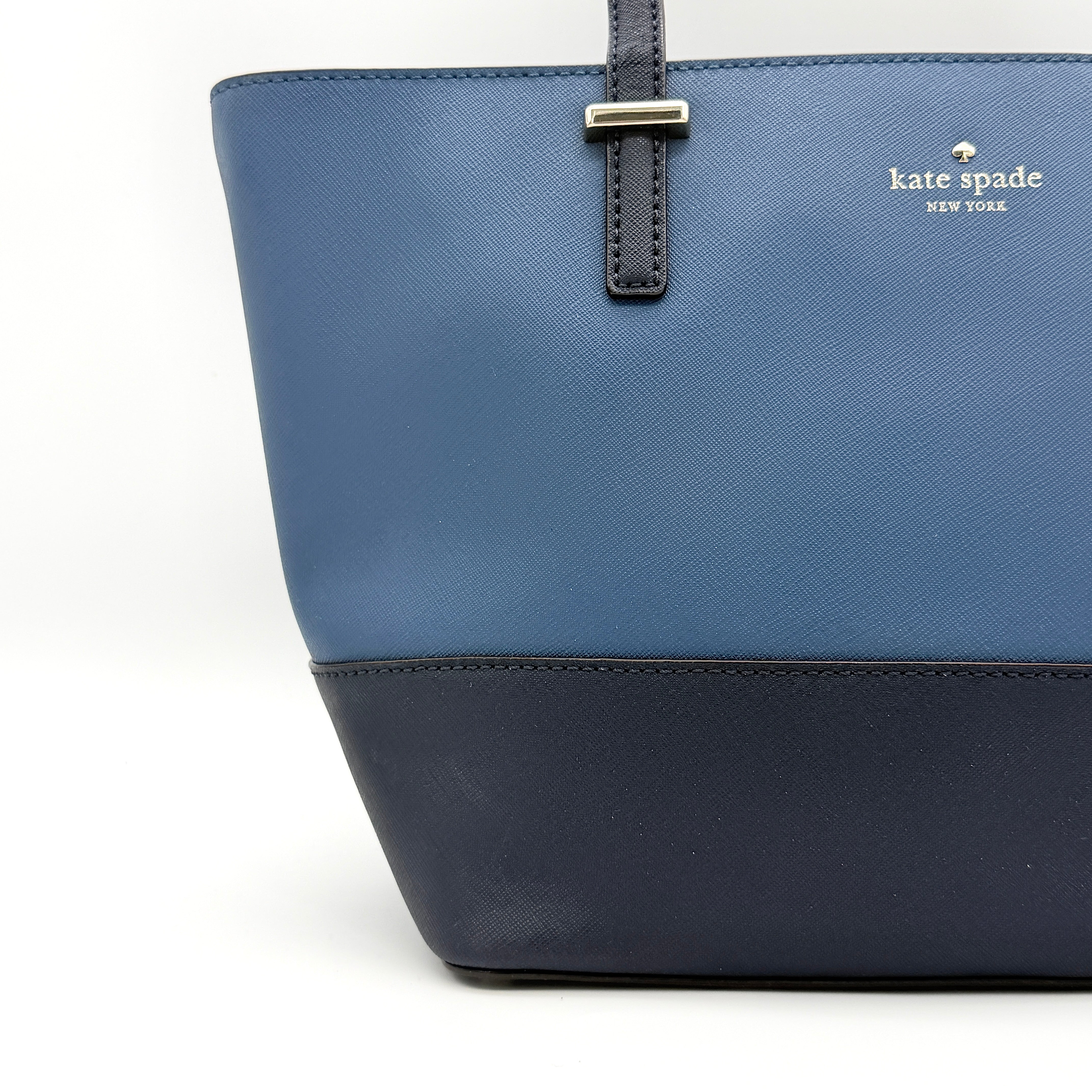 Kate Spade New York Leather Tote Bag Blue/Navy Blue