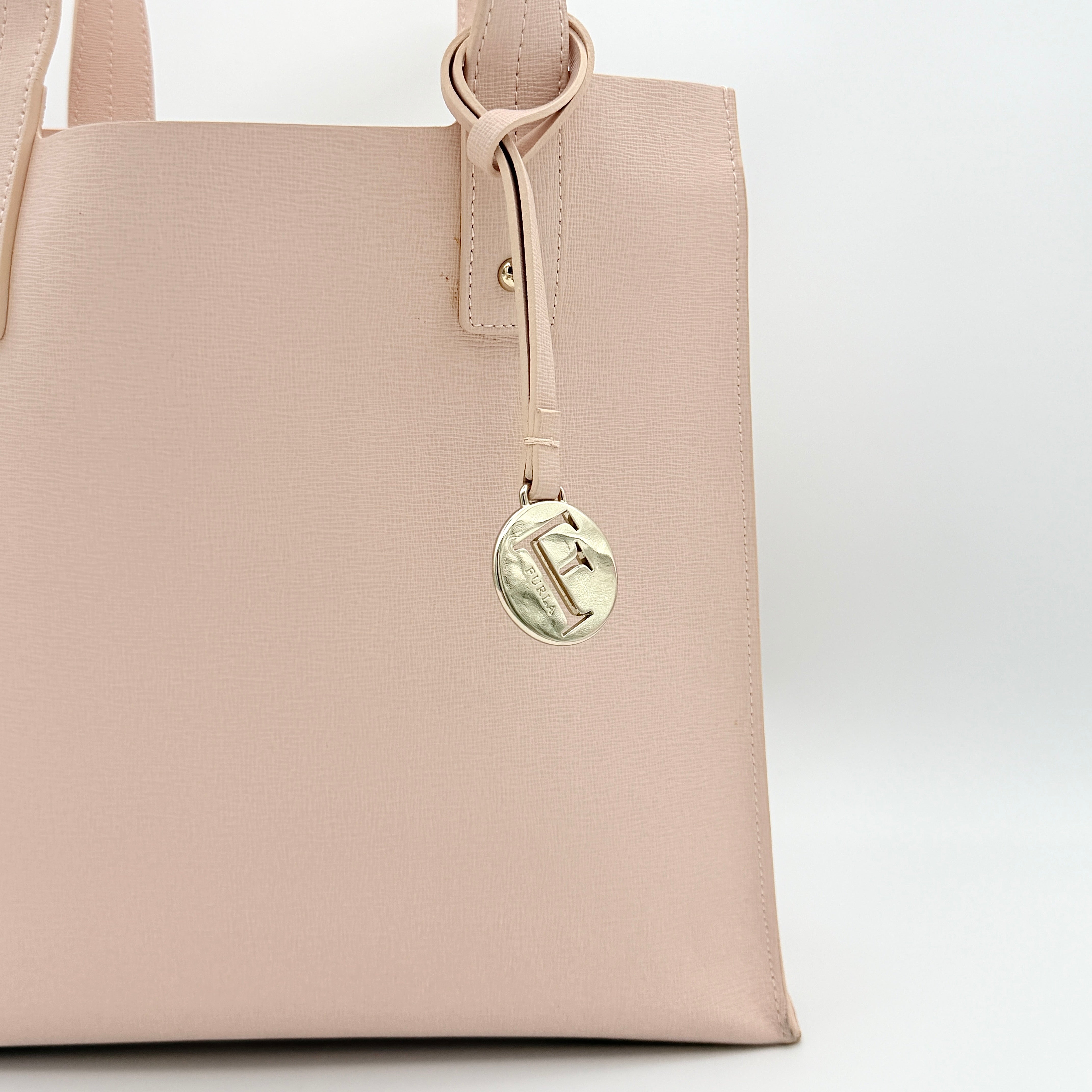 Furla Musa Leather Tote Bag Powder Pink