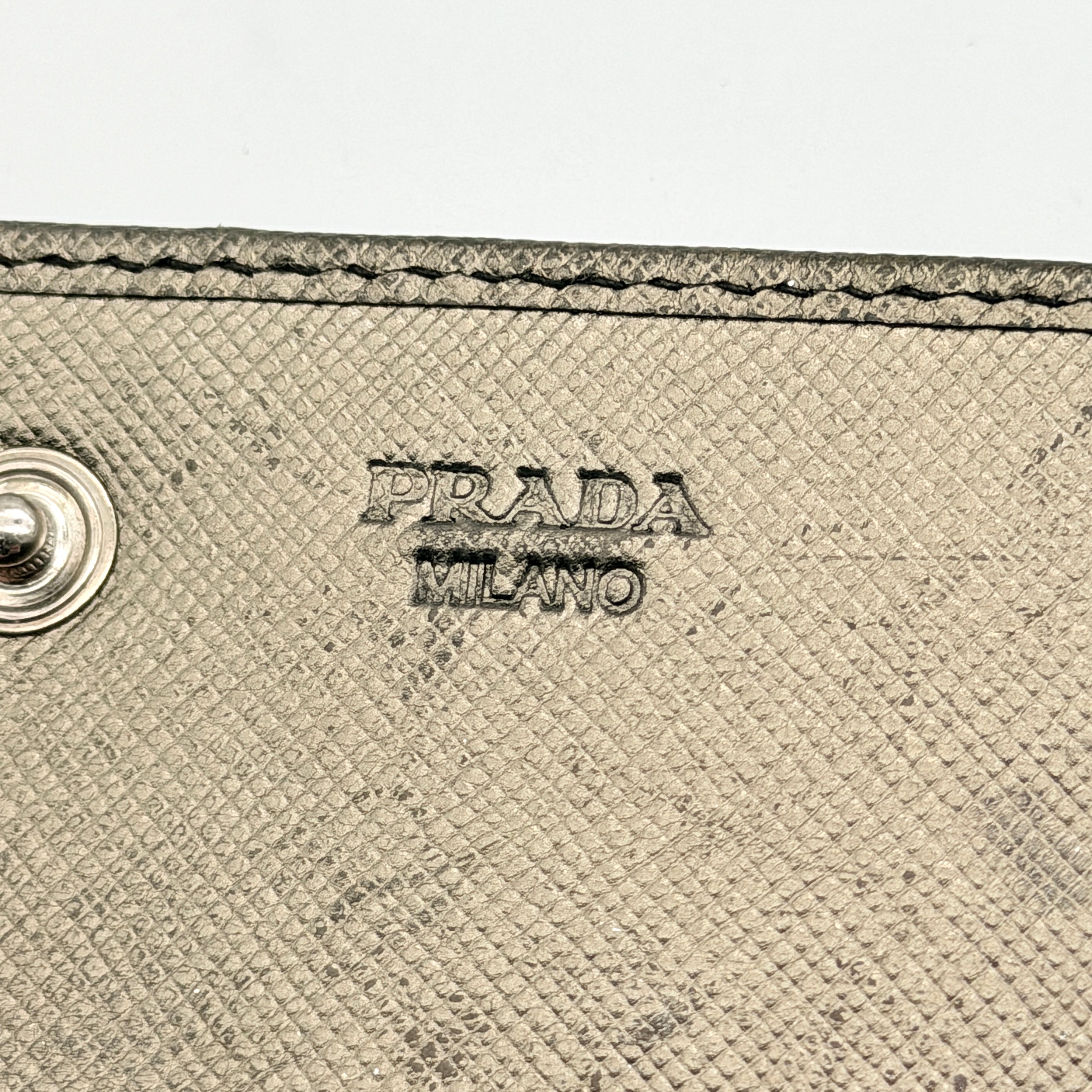 Prada Saffiano Metallic Leather Long Wallet