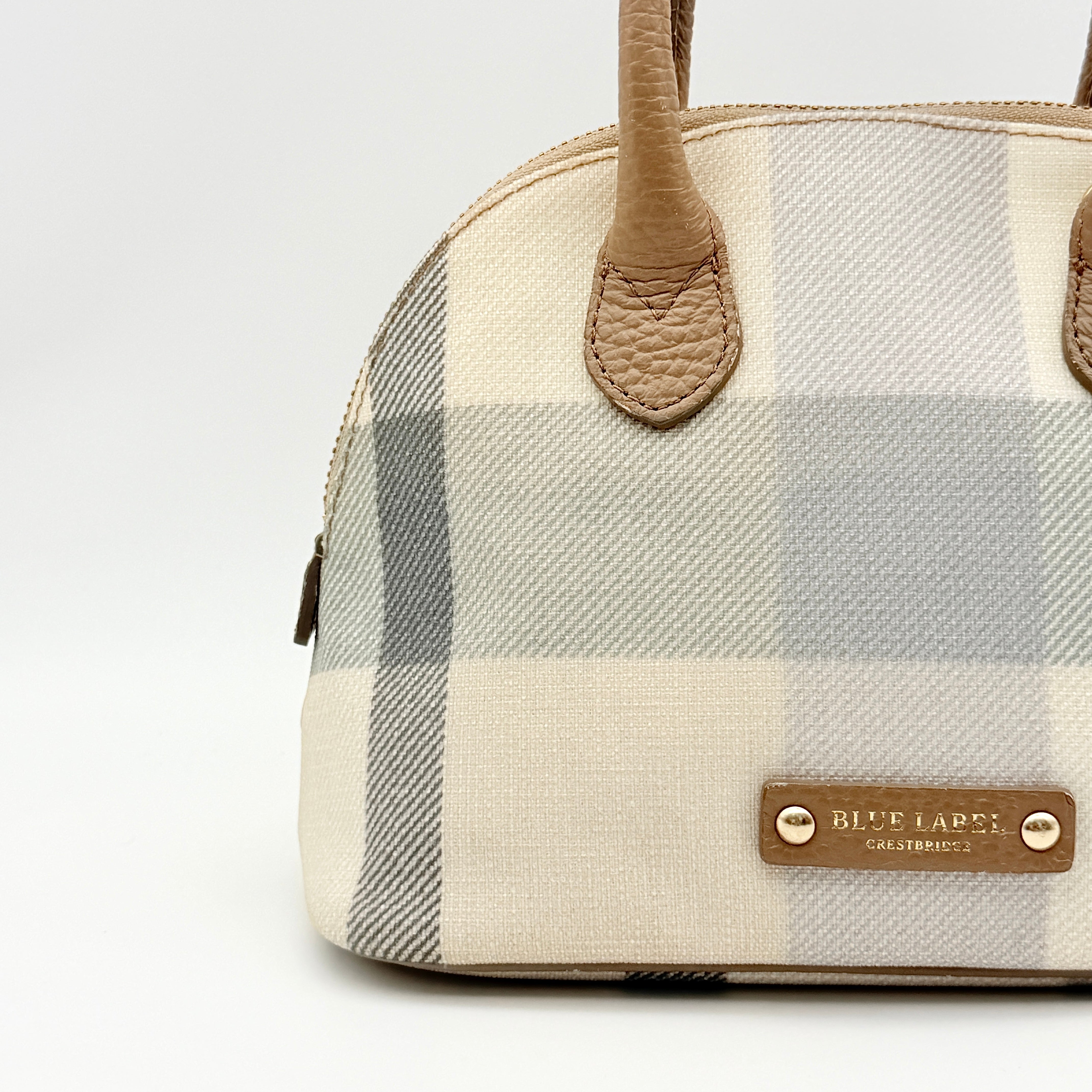 Burberry Blue Label 2Way Dome Check Shoulder Bag White/Brown
