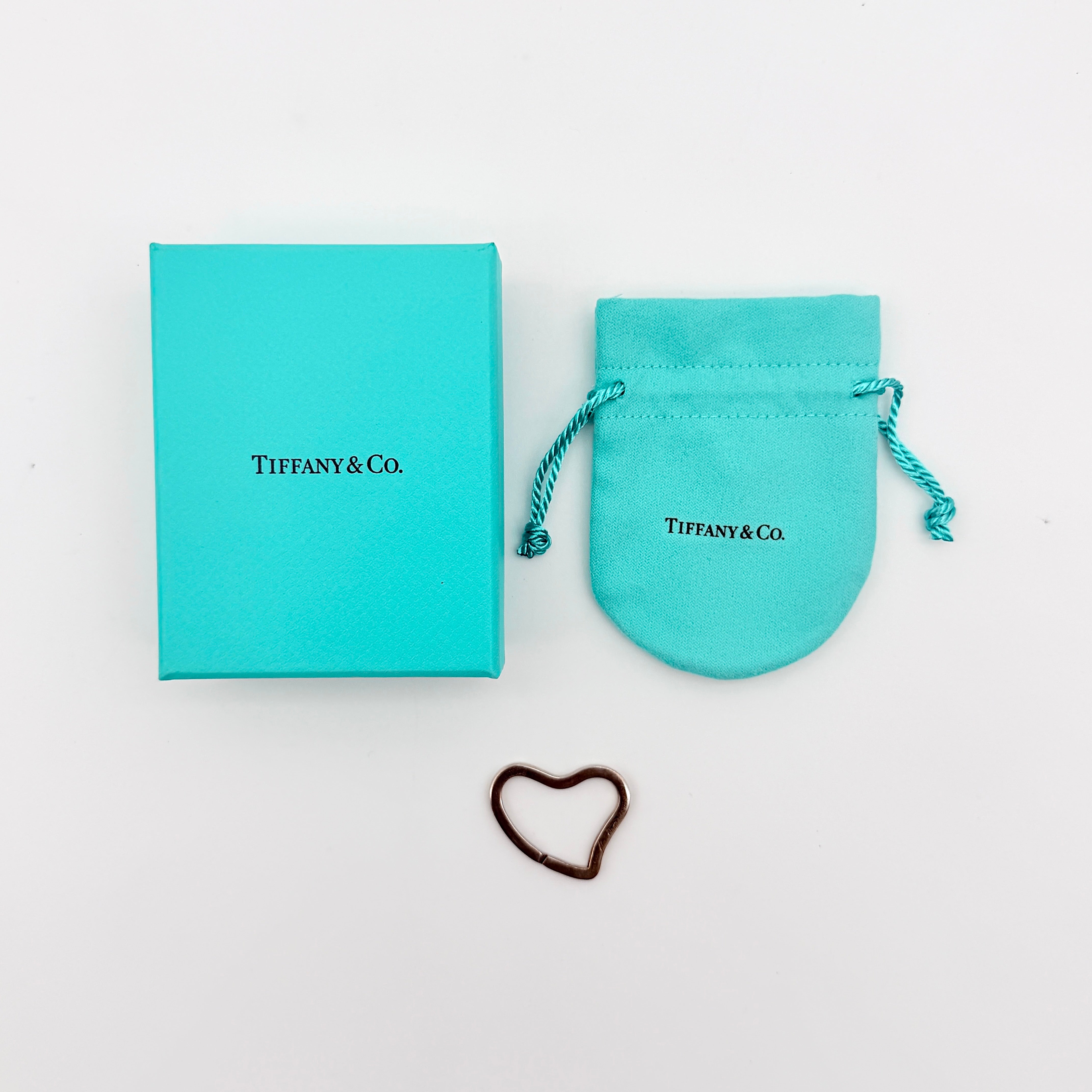 Tiffany & Co. Elsa Peretti Open Heart Key Ring Silver