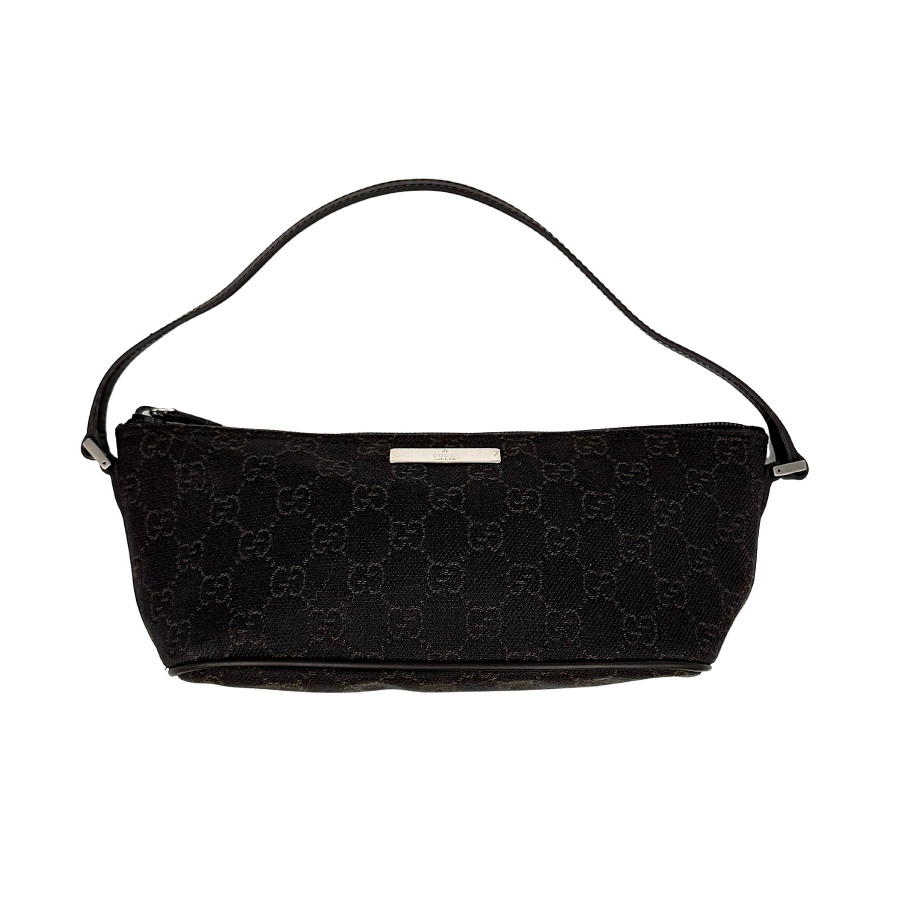 Gucci GG Monogram Pochette Boat Shoulder Bag Black